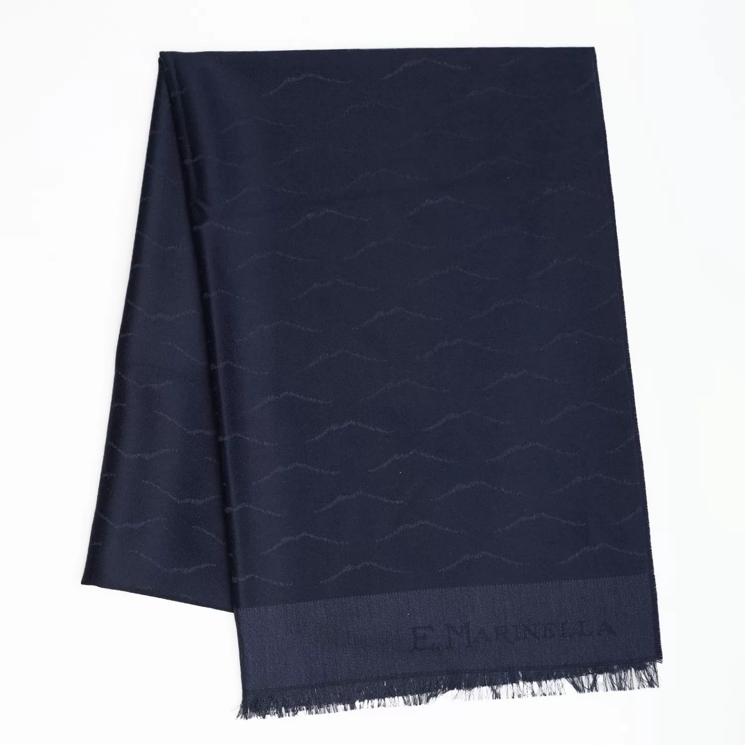 Blue Vesuvius Wool And Silk Scarf>E.Marinella Fashion