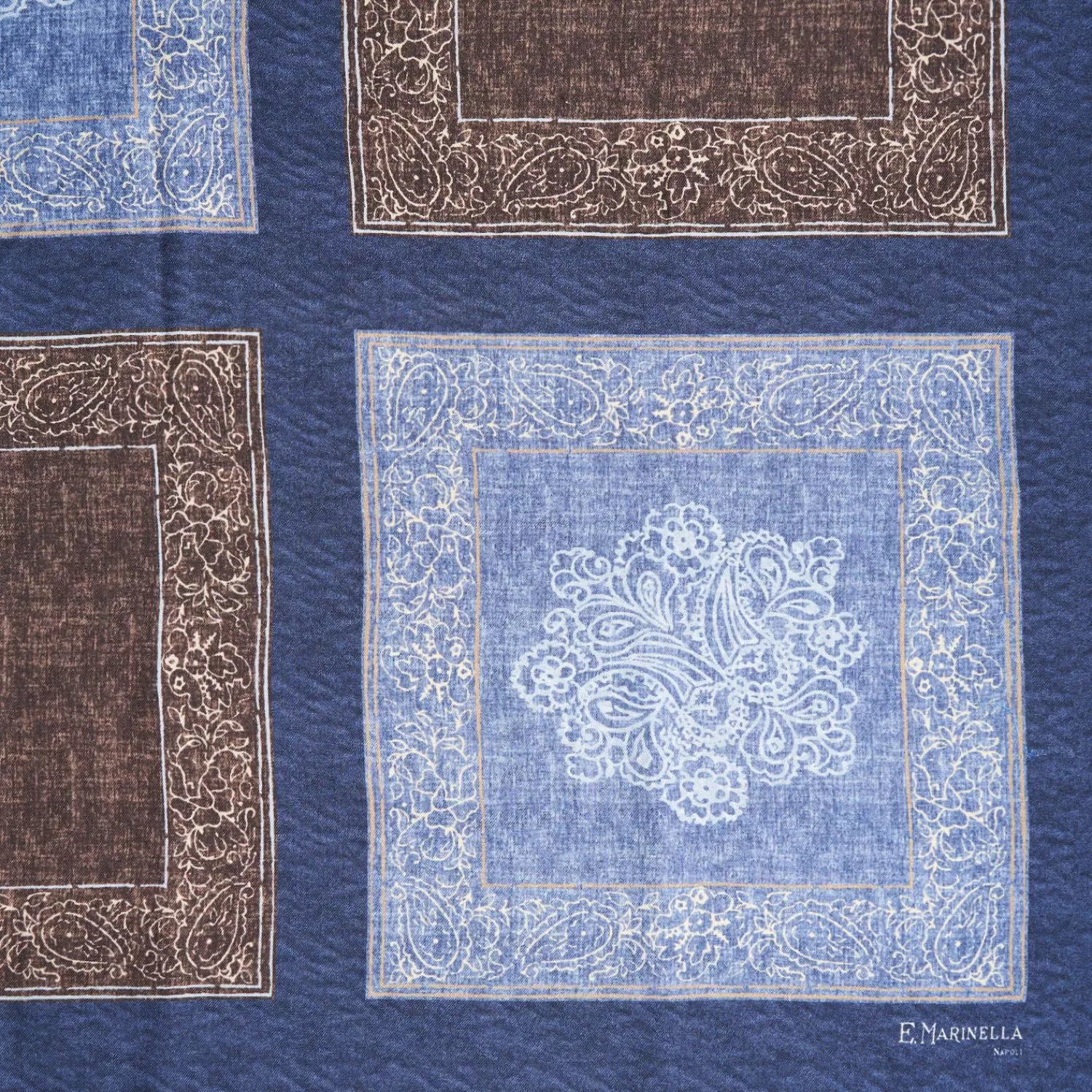 Blue Wool And Silk Stole Alternate Checks>E.Marinella Hot