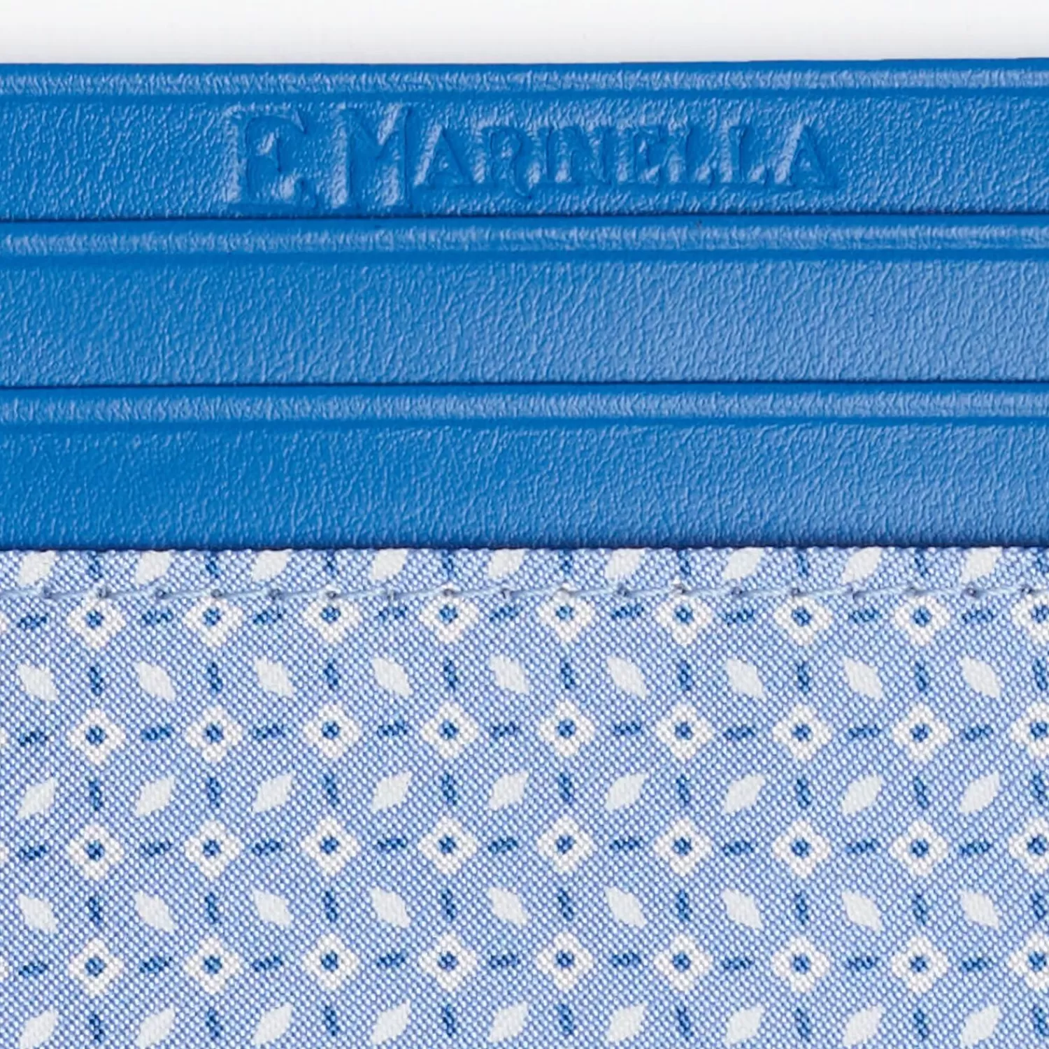 Bluette Leather And Silk Credit Card Holder - 5 Compartments>E.Marinella Store