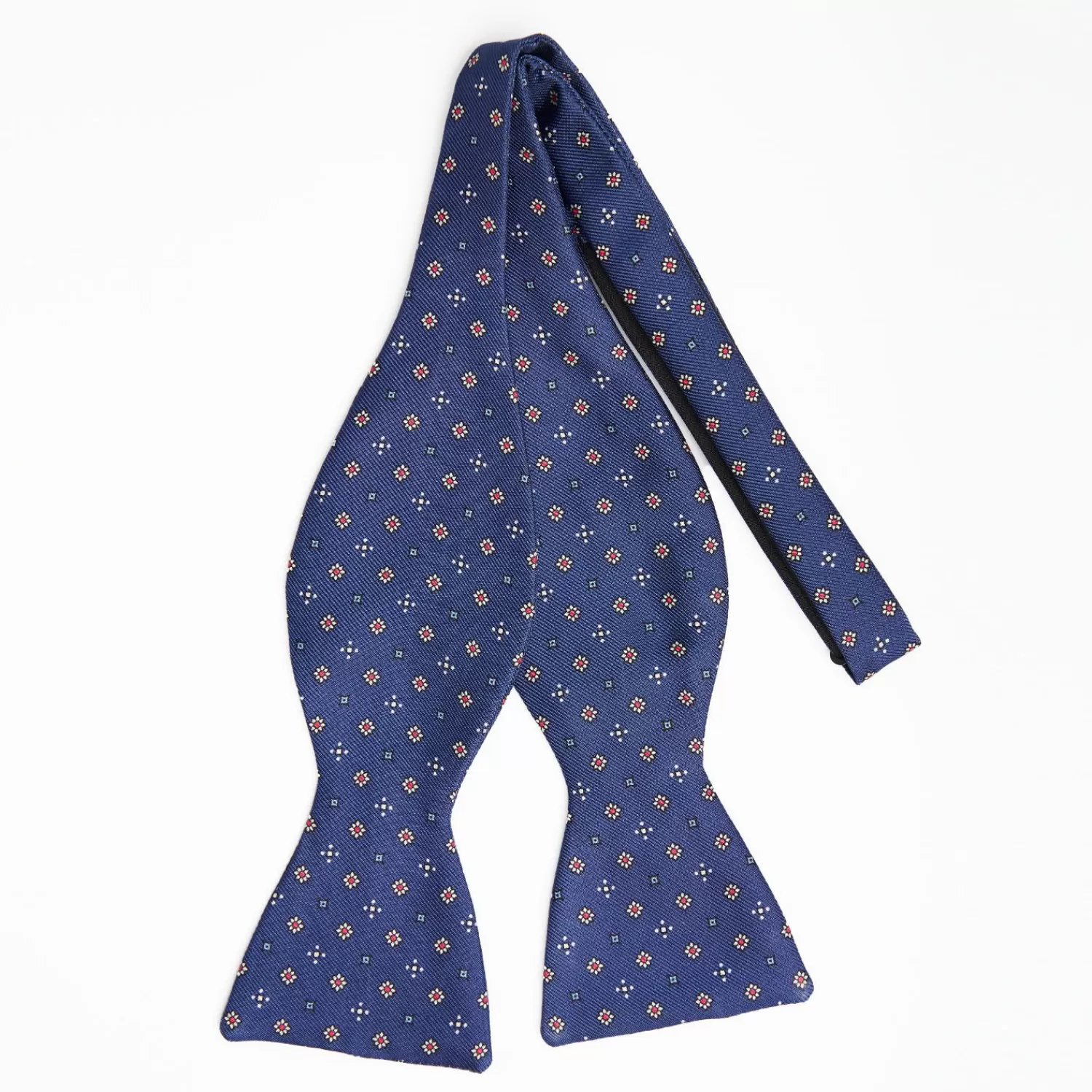 Bluette Silk Bowtie To Self-Tie - Small Flower Pattern>E.Marinella Store