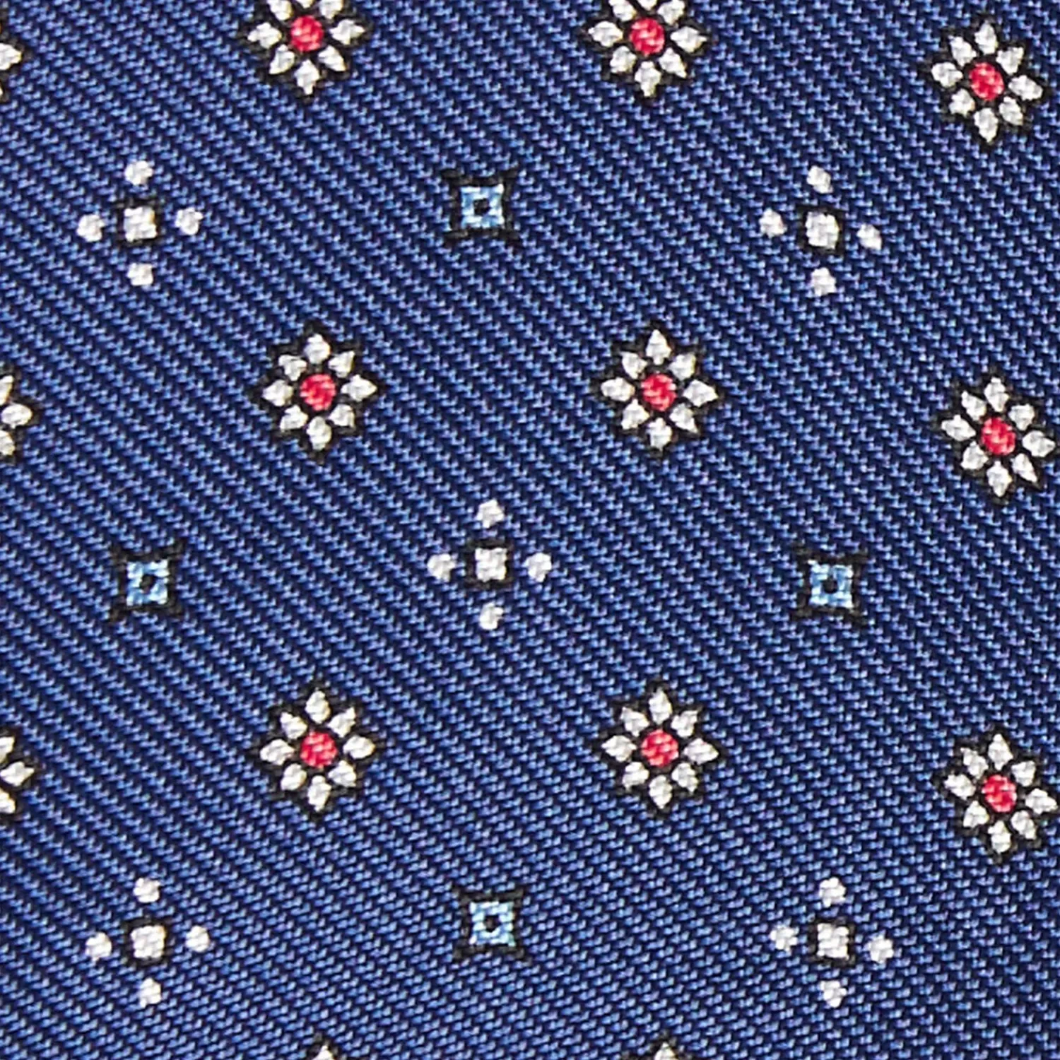 Bluette Silk Bowtie To Self-Tie - Small Flower Pattern>E.Marinella Store