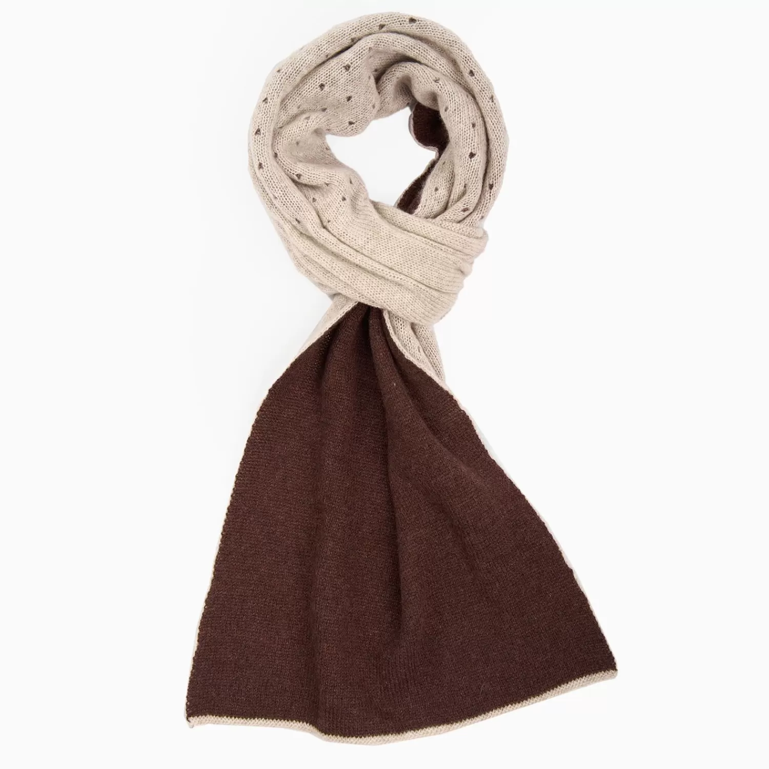 Brown And Beige Dots Cashmere Neck Warmer>E.Marinella Best