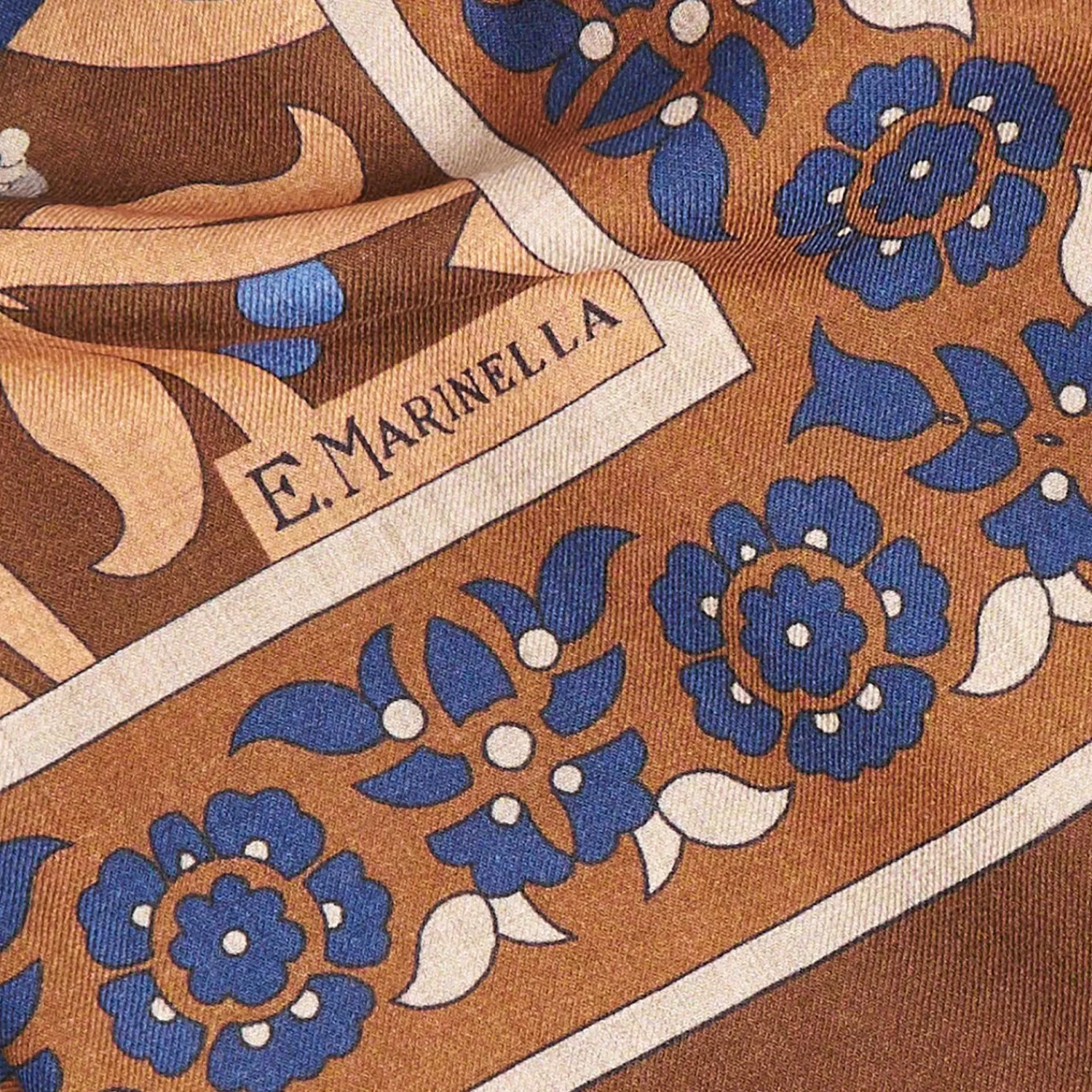 Brown Wool Stole - Ethnic Pattern>E.Marinella Hot