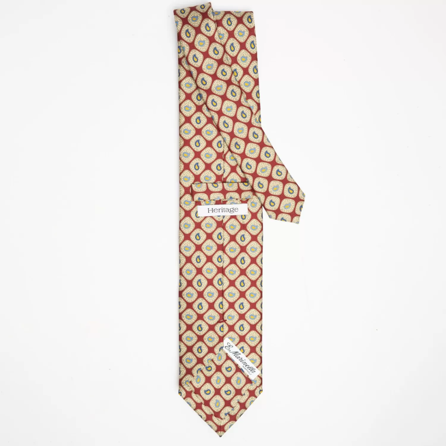 Burgundy Collection Heritage Silk Tie - Paisley Pattern>E.Marinella Outlet