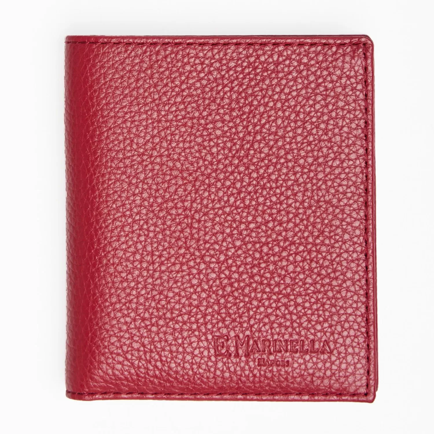 Burgundy Hammered Leather Small Wallet>E.Marinella Shop
