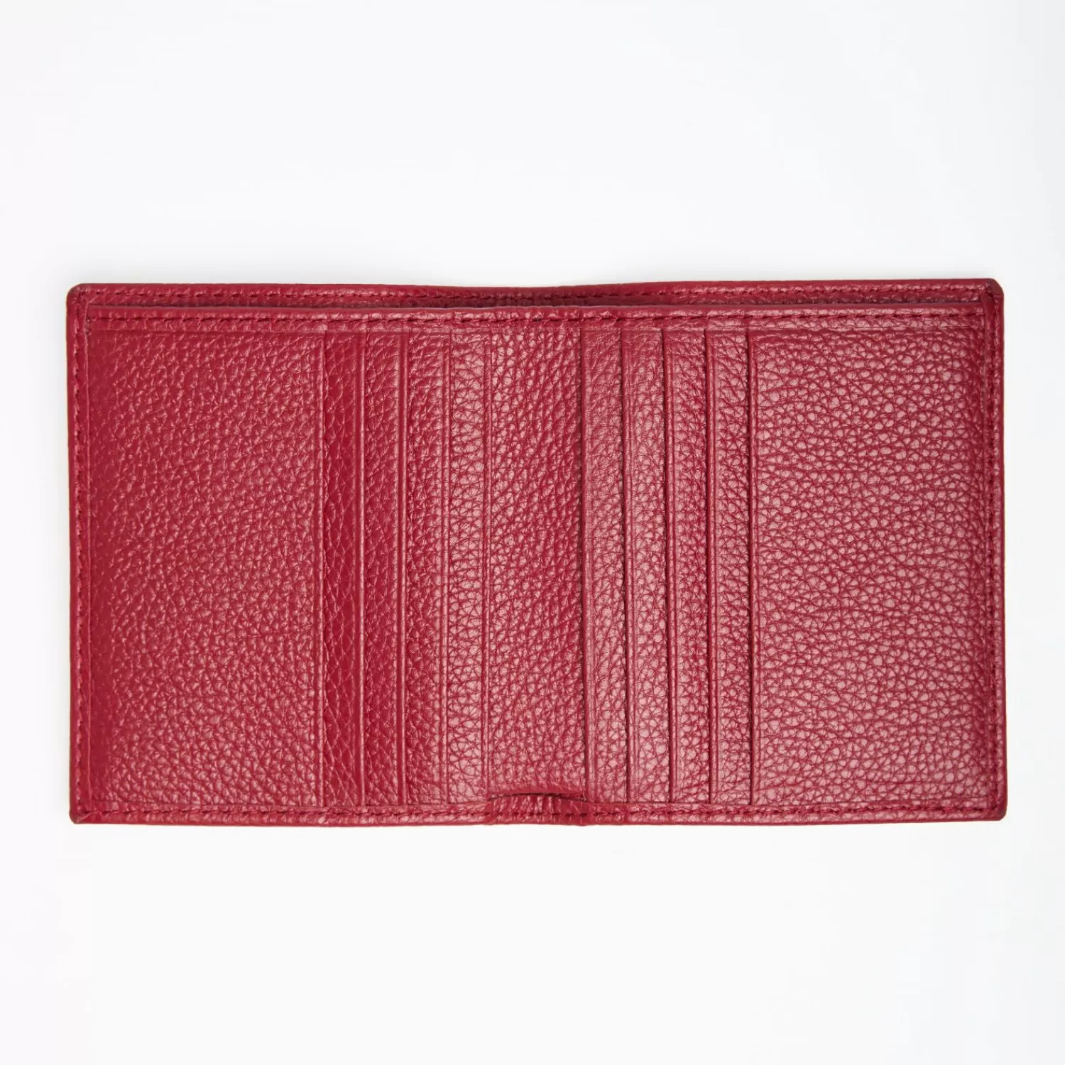Burgundy Hammered Leather Small Wallet>E.Marinella Shop