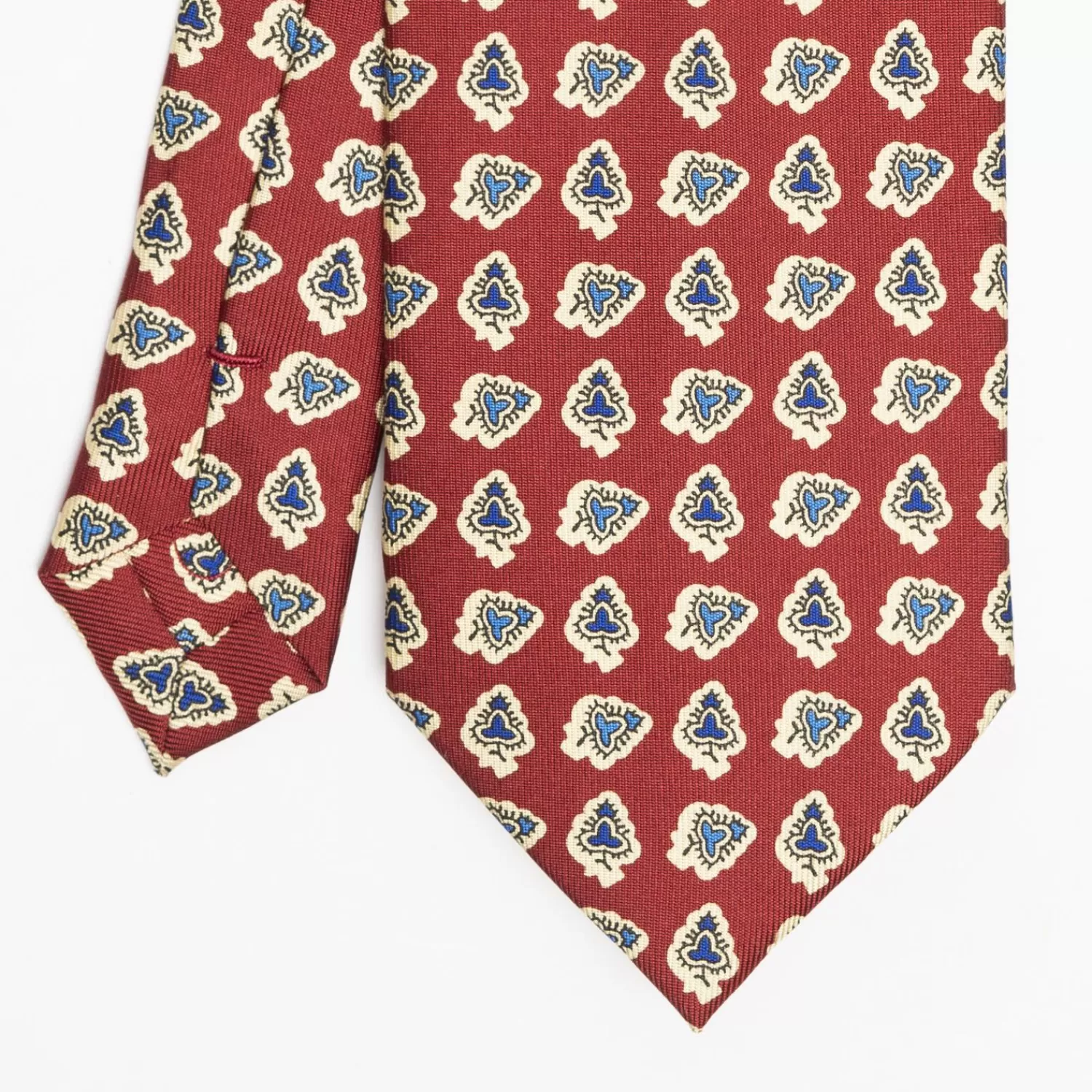 Burgundy Heritage Collection Silk Tie - Large Flower Pattern>E.Marinella Hot