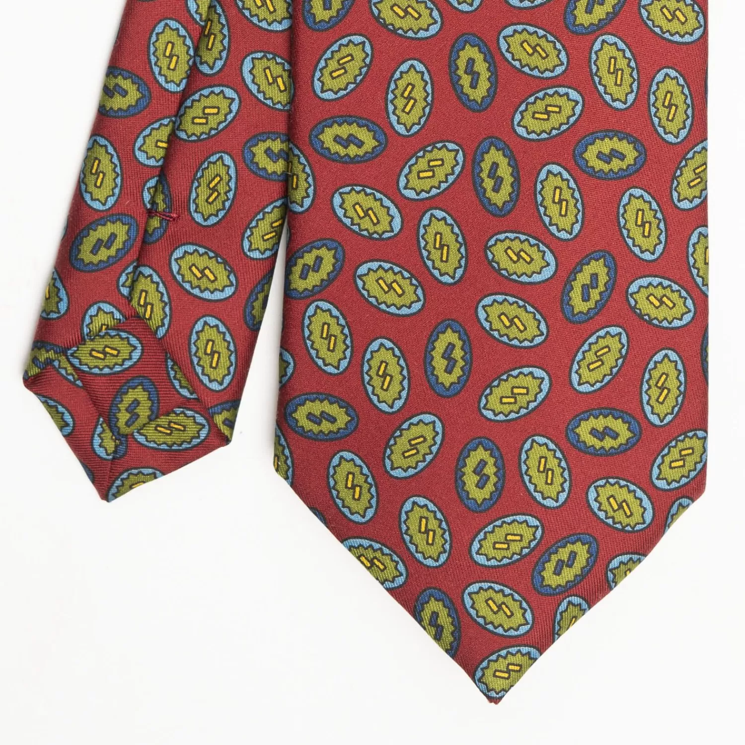 Burgundy Heritage Retro Collection Silk Tie - Large Geometric Pattern>E.Marinella Discount