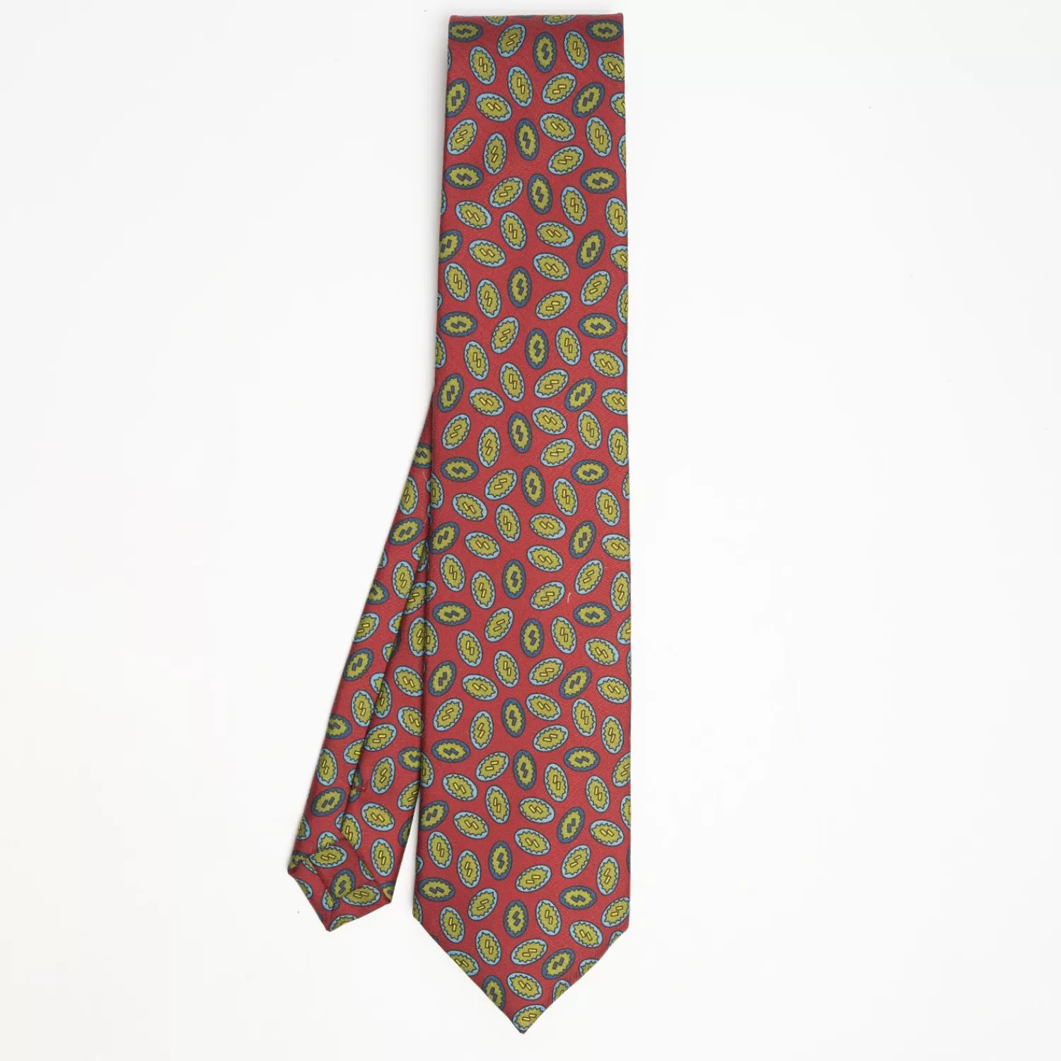 Burgundy Heritage Retro Collection Silk Tie - Large Geometric Pattern>E.Marinella Discount