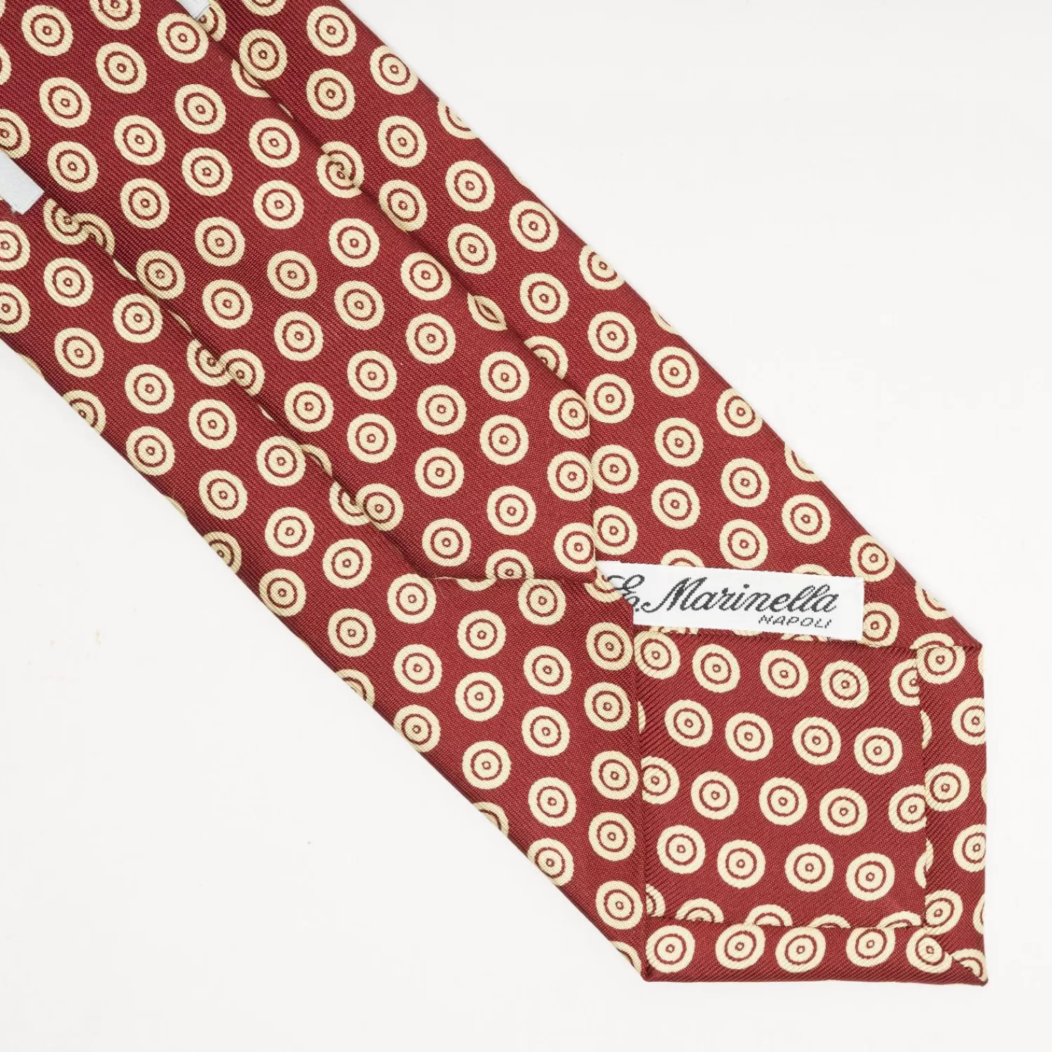 Burgundy Heritage Silk Tie - Large Geometric Pattern>E.Marinella Shop