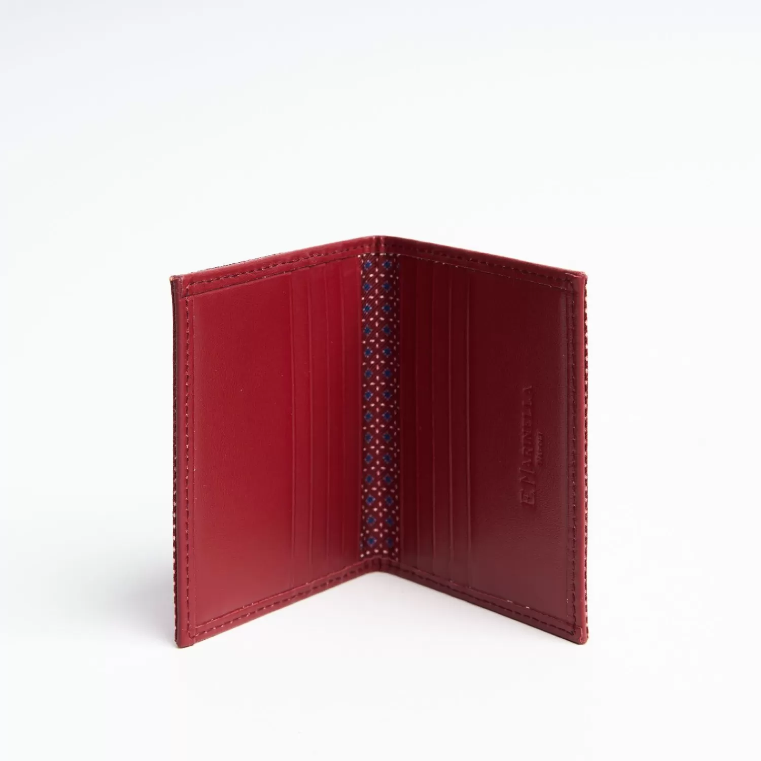 Burgundy Leather Folding Card Holder - 10 Compartments>E.Marinella Shop