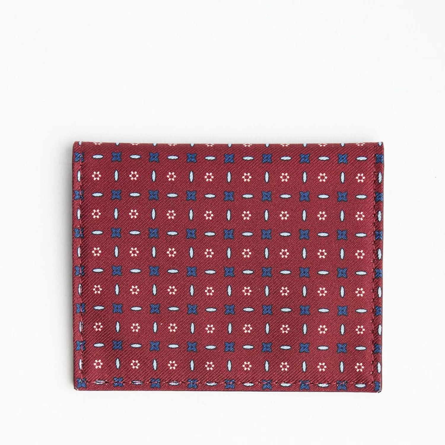 Burgundy Leather Folding Card Holder - 10 Compartments>E.Marinella Fashion