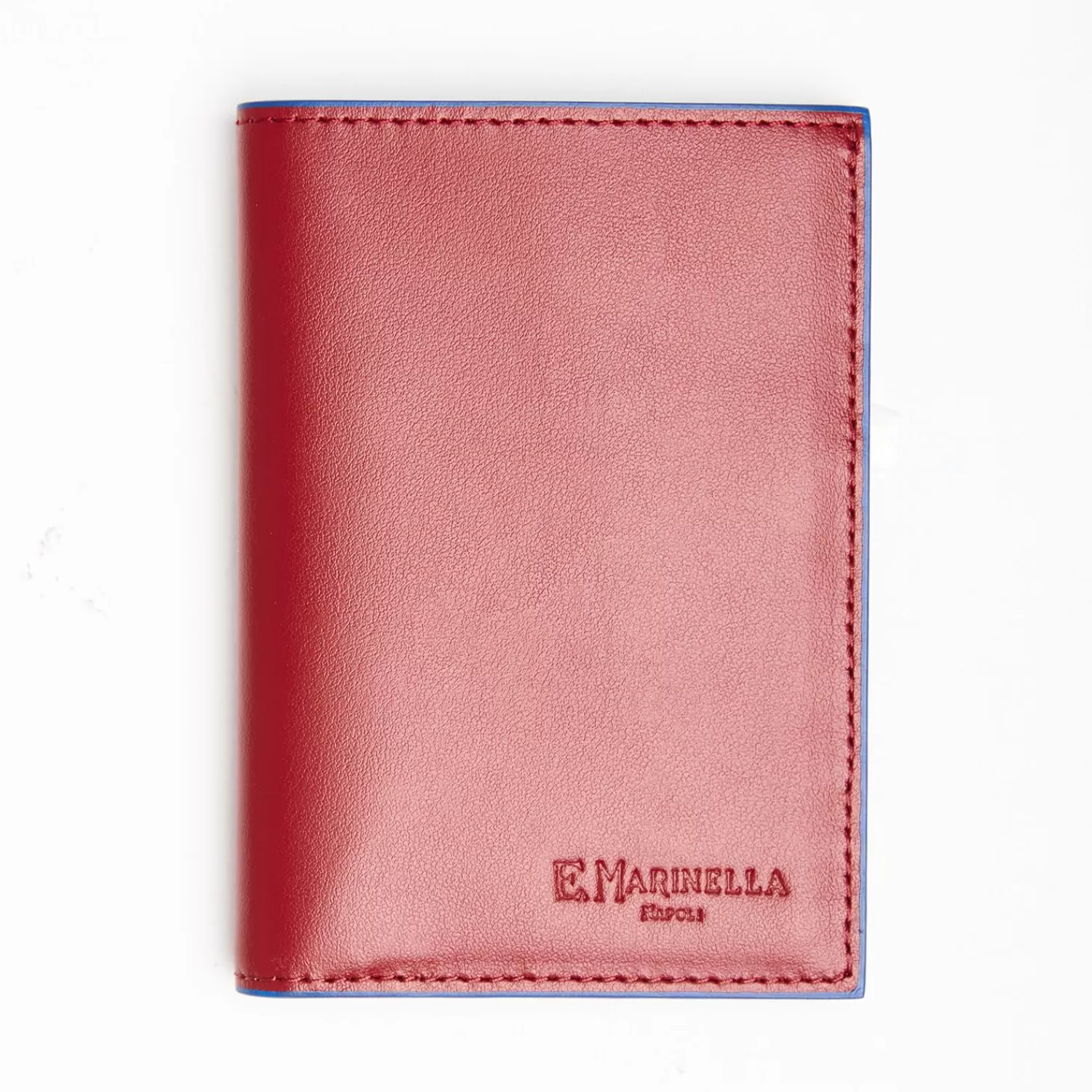 Burgundy Leather Vertical Wallet>E.Marinella Discount
