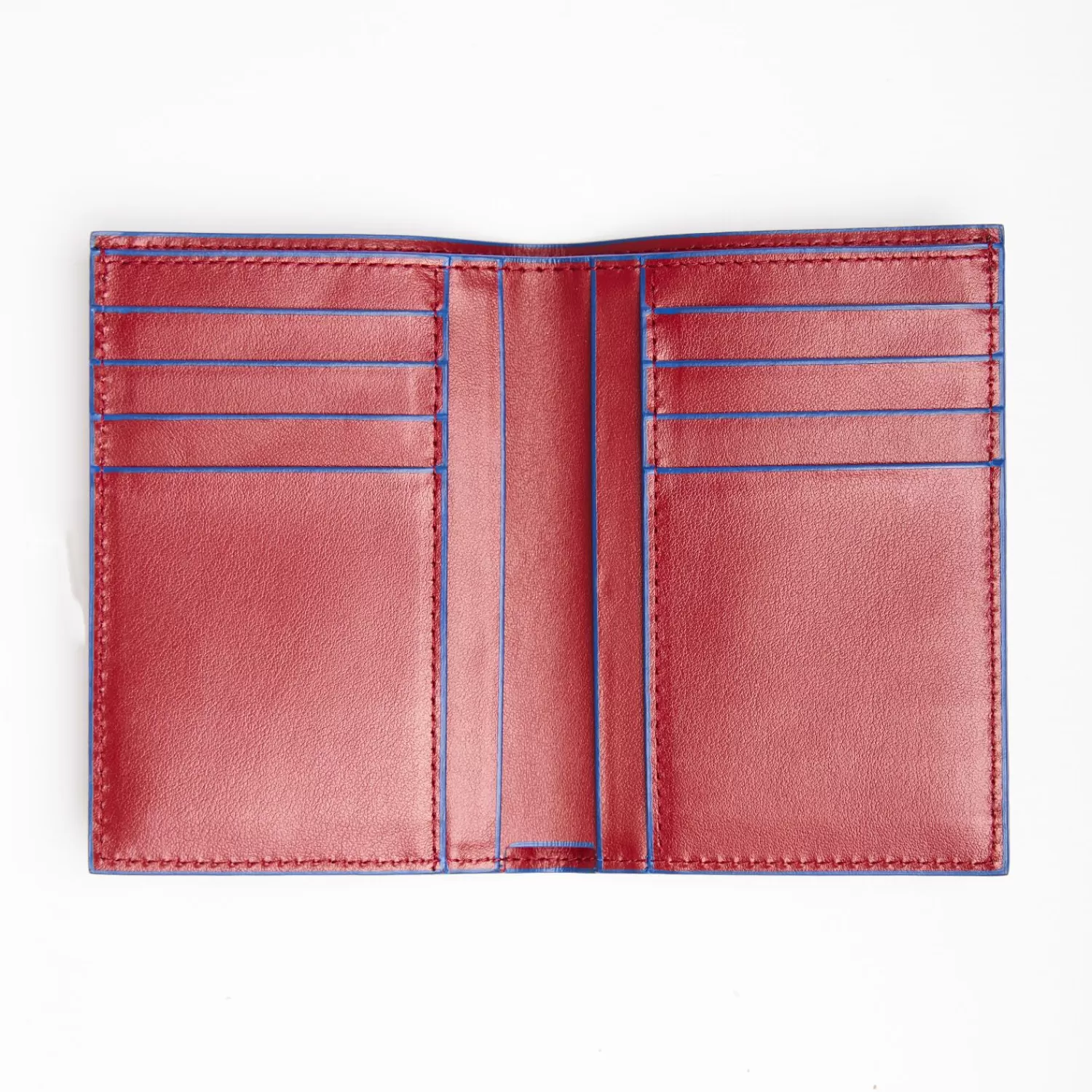 Burgundy Leather Vertical Wallet>E.Marinella Discount