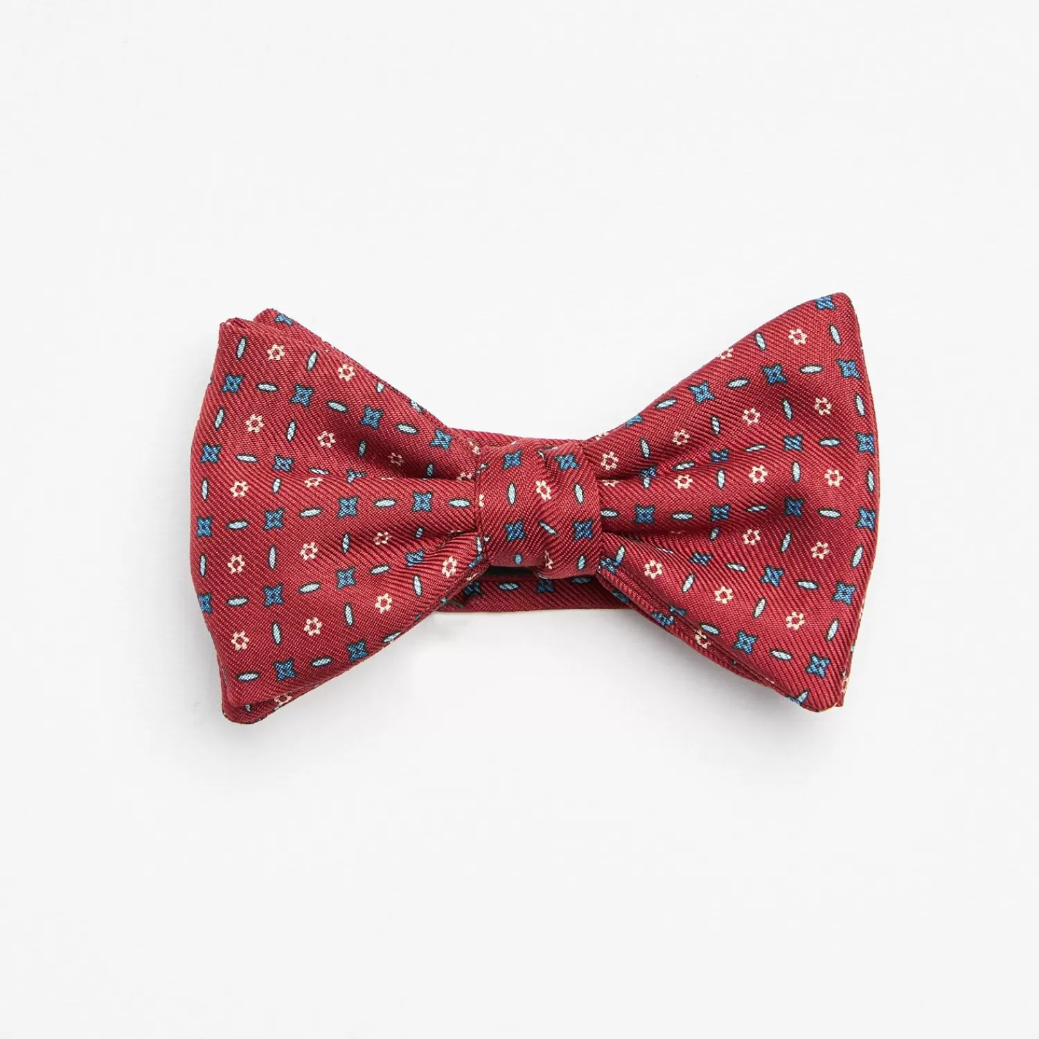 Burgundy Pre-Knotted Bowtie- Small Flower Design>E.Marinella Cheap