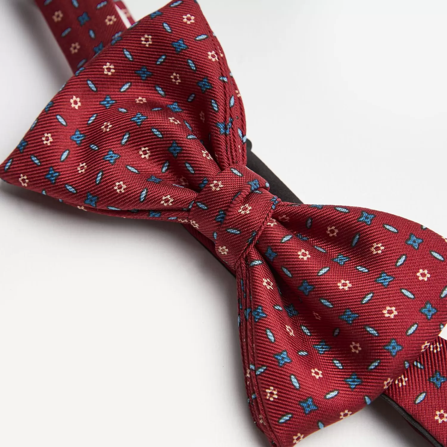 Burgundy Pre-Knotted Bowtie- Small Flower Design>E.Marinella Cheap