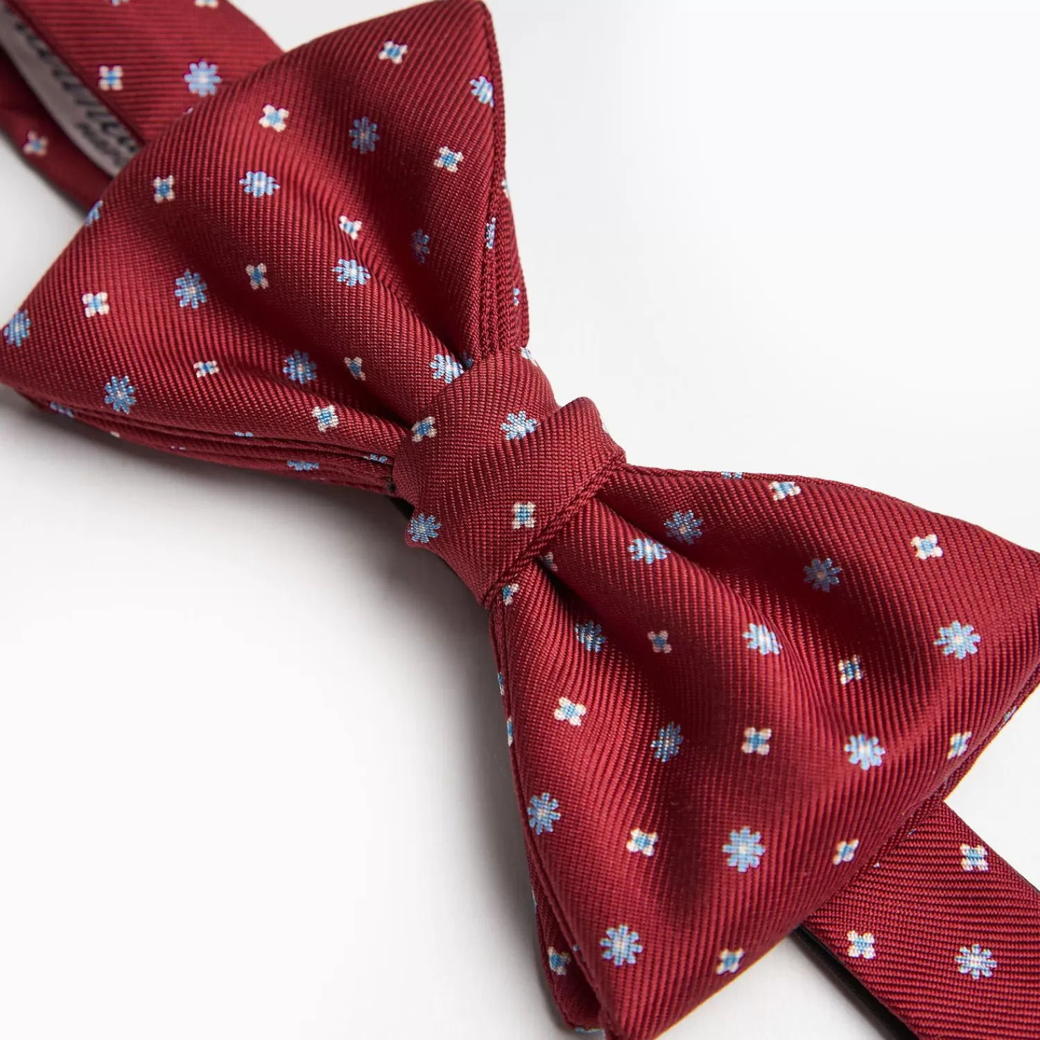 Burgundy Pre-Knotted Bowtie- Small Flower Pattern>E.Marinella New
