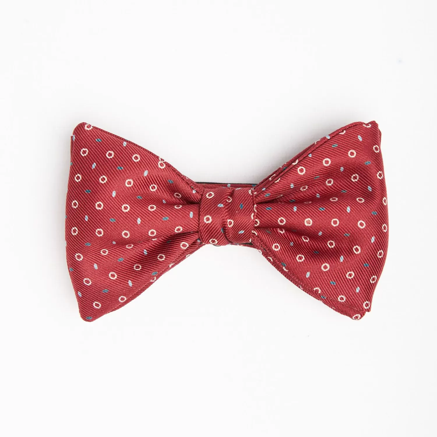 Burgundy Pre-Knotted Silk Bowtie - Small Geometric Pattern>E.Marinella Best