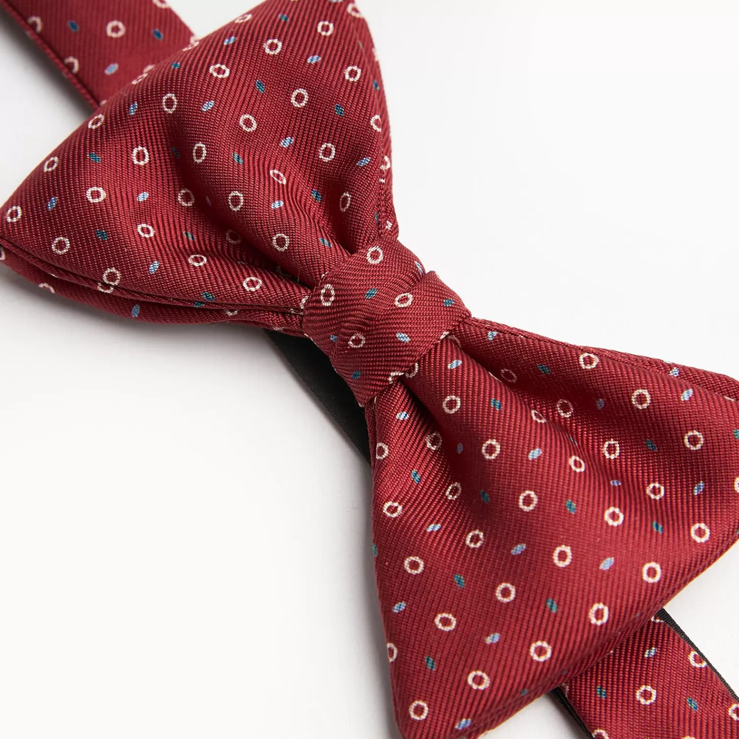 Burgundy Pre-Knotted Silk Bowtie - Small Geometric Pattern>E.Marinella Best