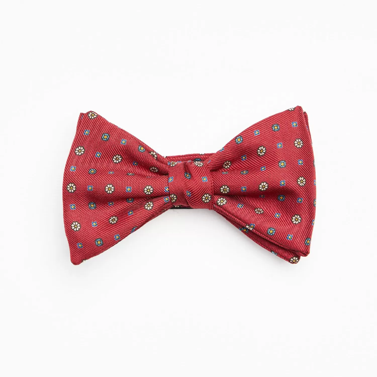 Burgundy Pre-Knotted Silk Bowtie- Small Flower Pattern>E.Marinella Hot