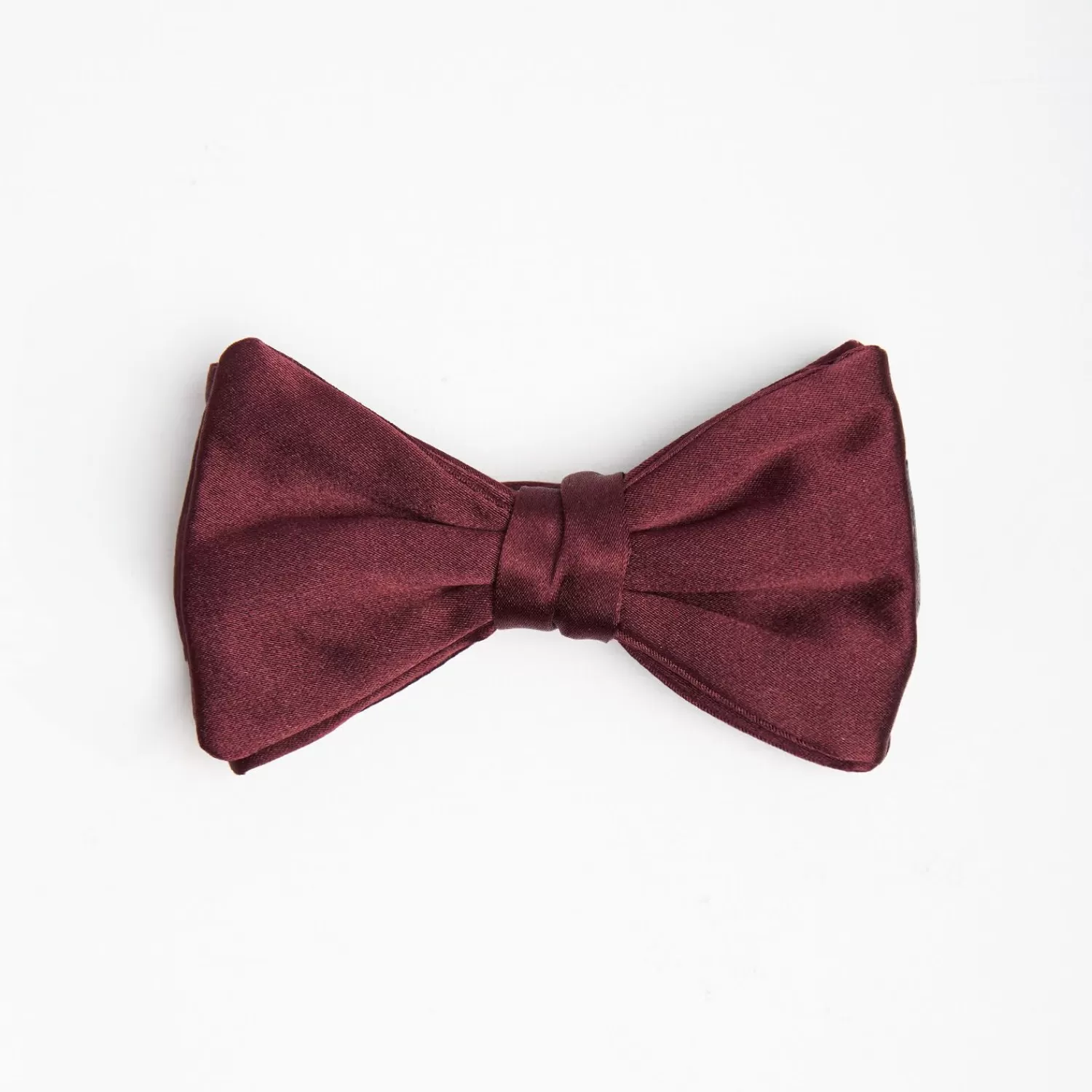 Burgundy Pre-Knotted Silk Satin Bowtie - Solid Color>E.Marinella Online