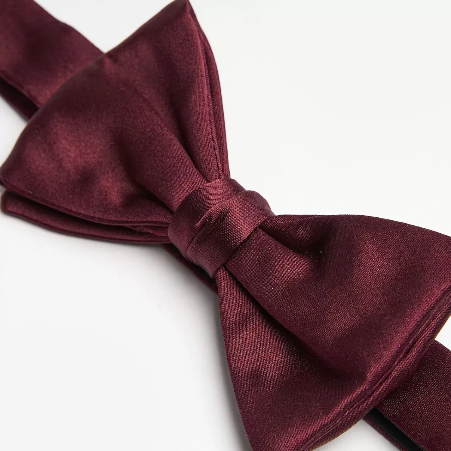Burgundy Pre-Knotted Silk Satin Bowtie - Solid Color>E.Marinella Online