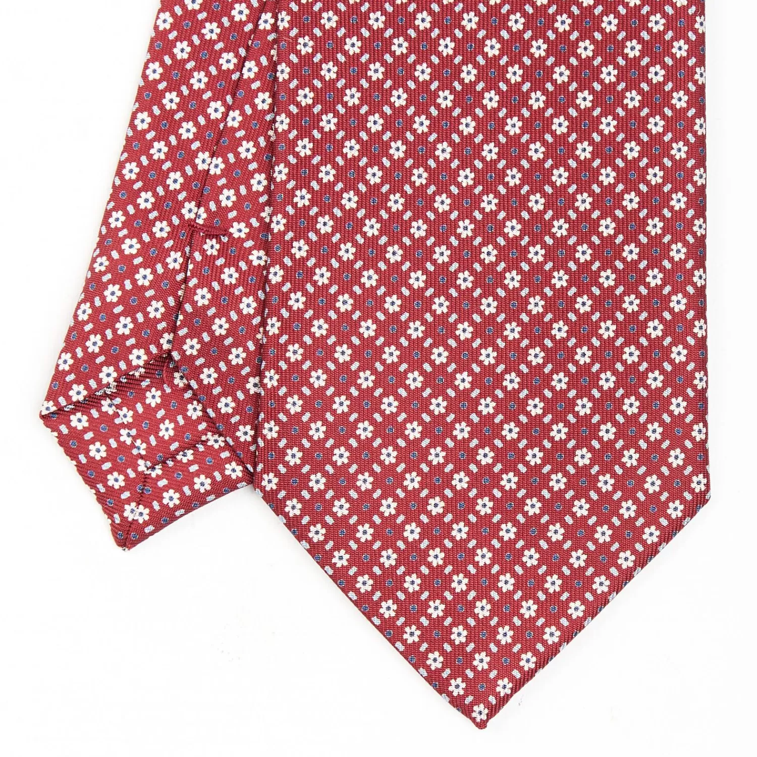 Burgundy Sartorial Classic Silk Tie - Small Flower Designs>E.Marinella Cheap
