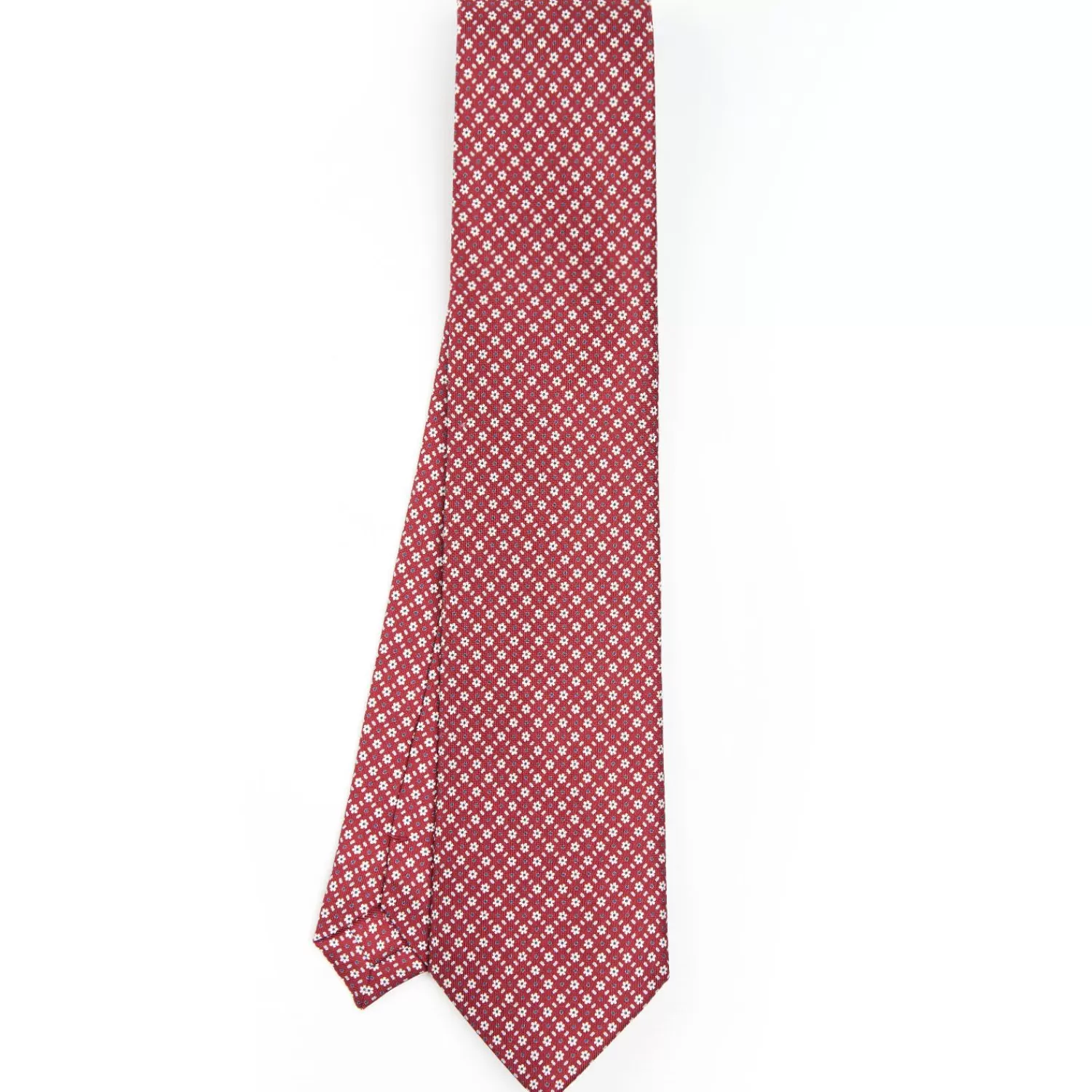 Burgundy Sartorial Classic Silk Tie - Small Flower Designs>E.Marinella Cheap