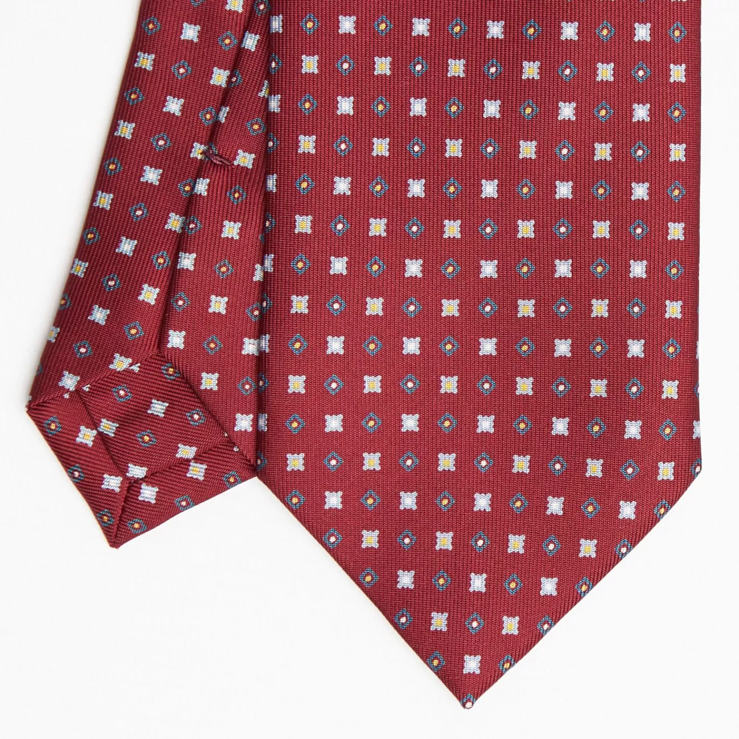 Burgundy Sartorial Classic Silk Tie - Small Flower Pattern>E.Marinella Best