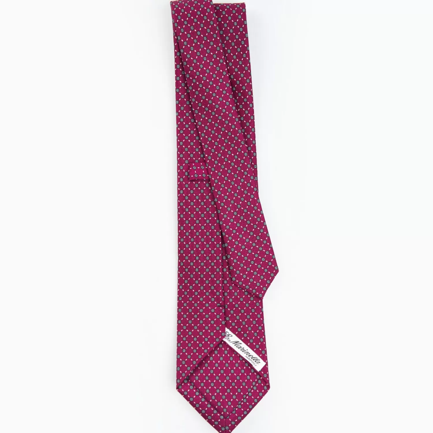 Burgundy Sartorial Classic Silk Tie - Small Flower Pattern>E.Marinella Online