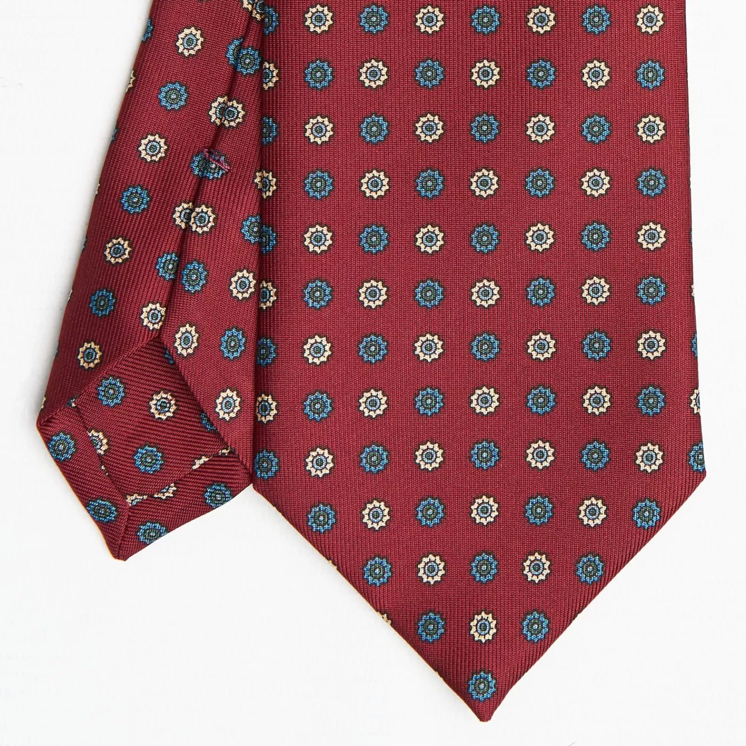 Burgundy Sartorial Classic Silk Tie Large Flower Pattern>E.Marinella Clearance