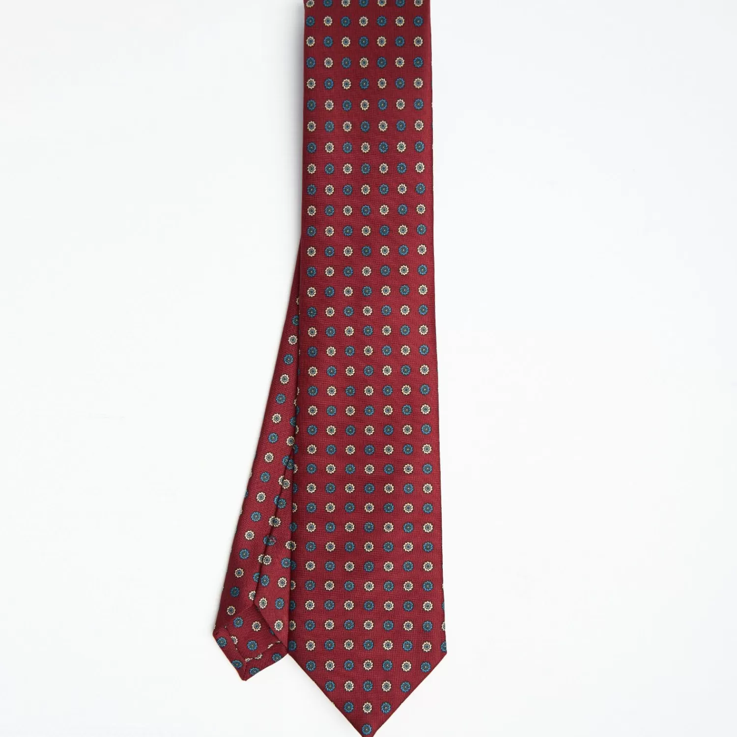 Burgundy Sartorial Classic Silk Tie Large Flower Pattern>E.Marinella Clearance