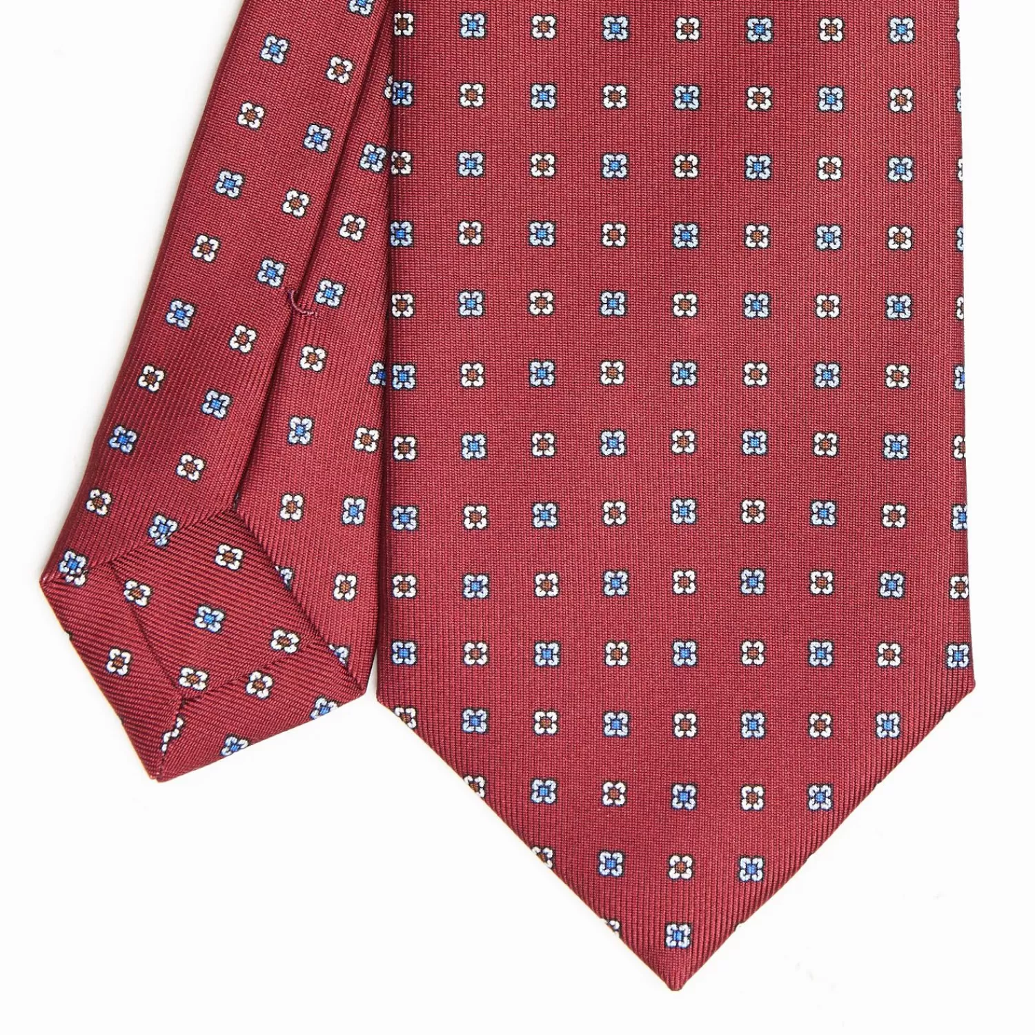 Burgundy Sartorial Classic Silk Tie Small Flower Pattern>E.Marinella Cheap