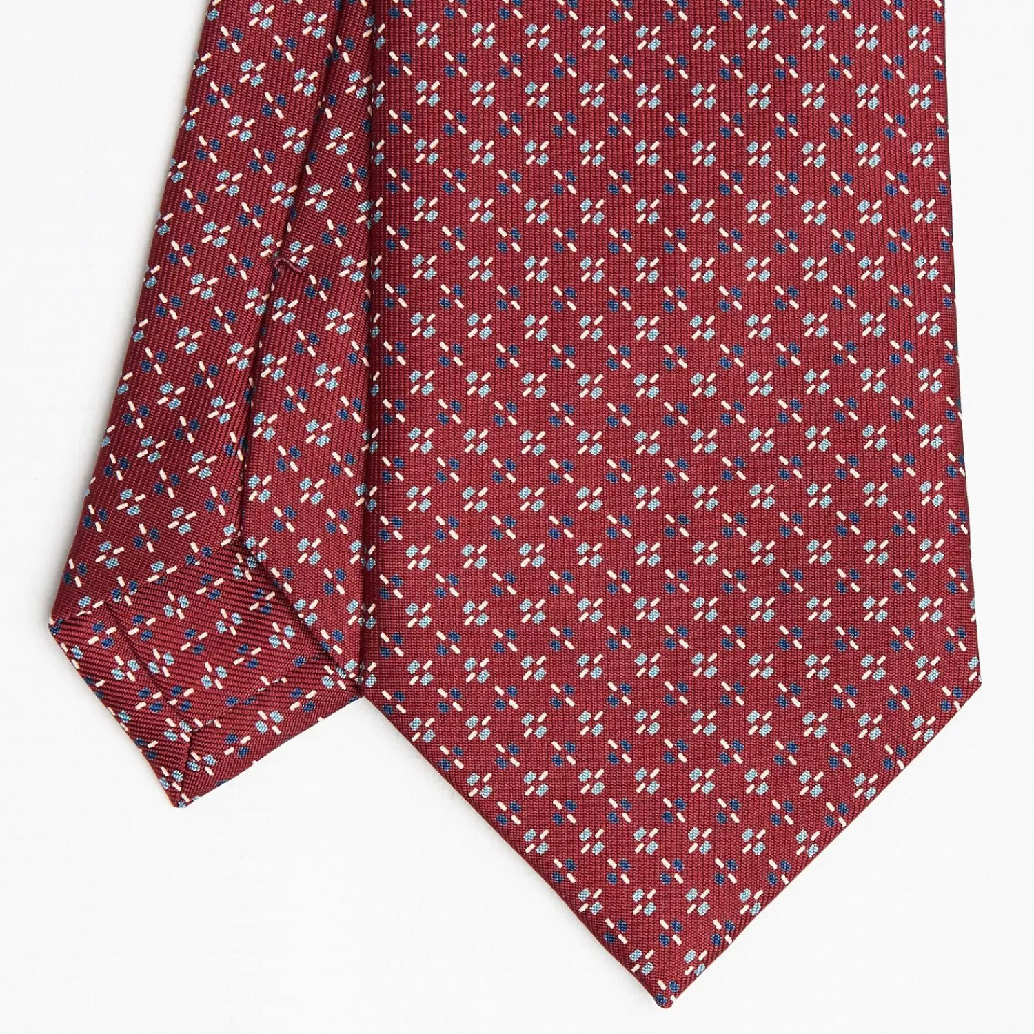 Burgundy Sartorial Classic Silk Tie Small Flower Pattern>E.Marinella Discount