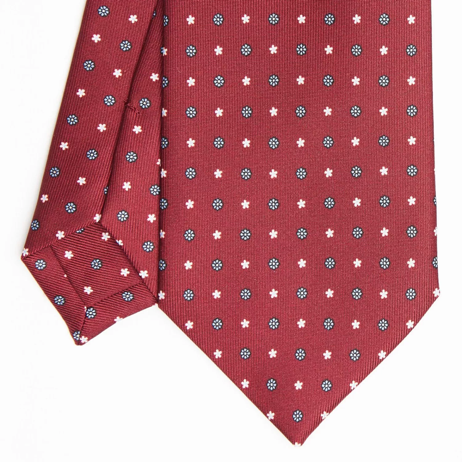 Burgundy Sartorial Classic Silk Tie Small Flower Pattern>E.Marinella Cheap