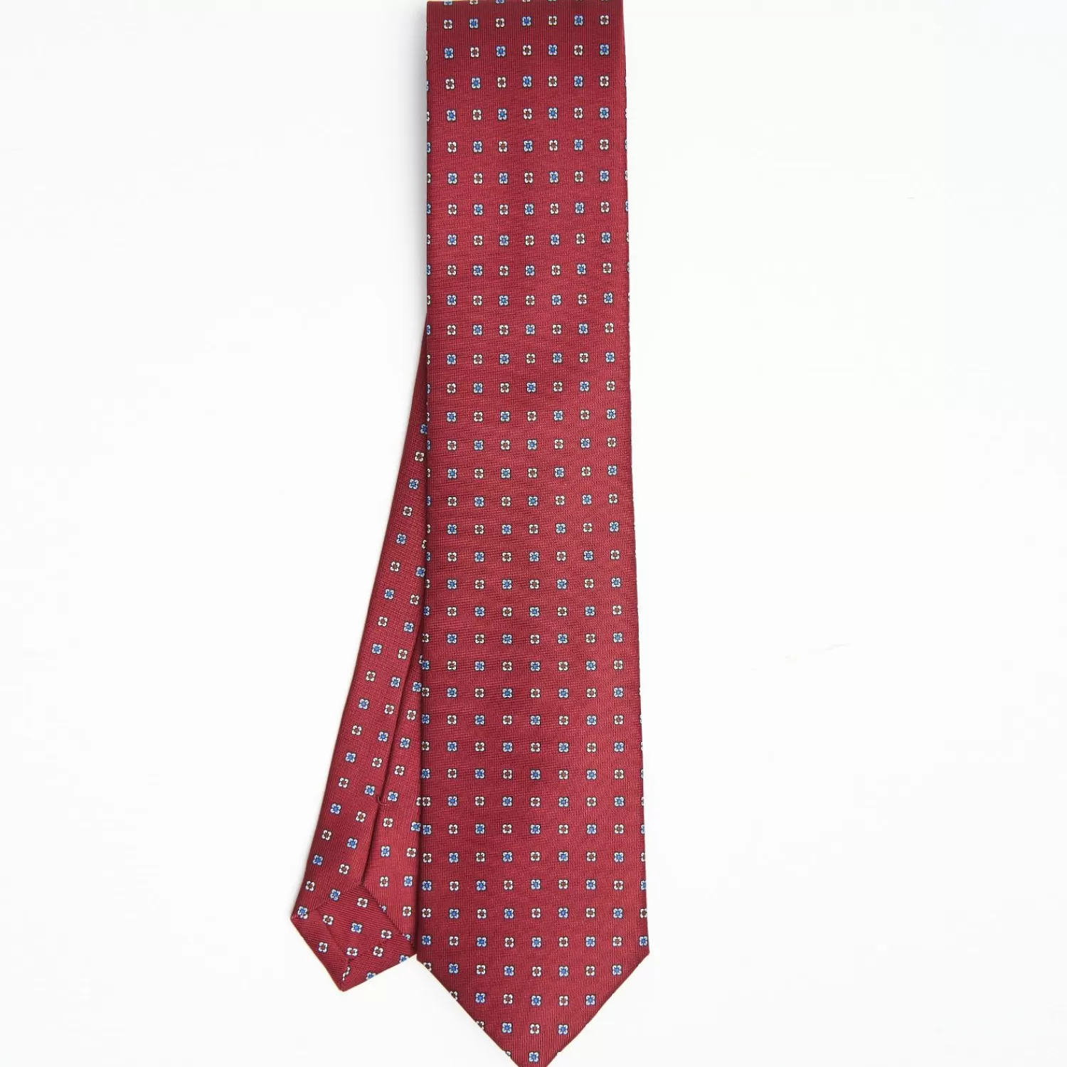 Burgundy Sartorial Classic Silk Tie Small Flower Pattern>E.Marinella Cheap