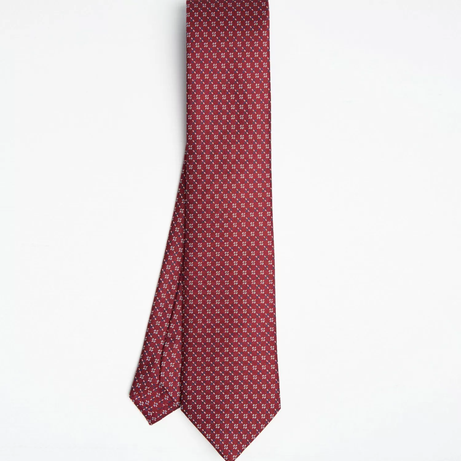 Burgundy Sartorial Classic Silk Tie Small Flower Pattern>E.Marinella Discount