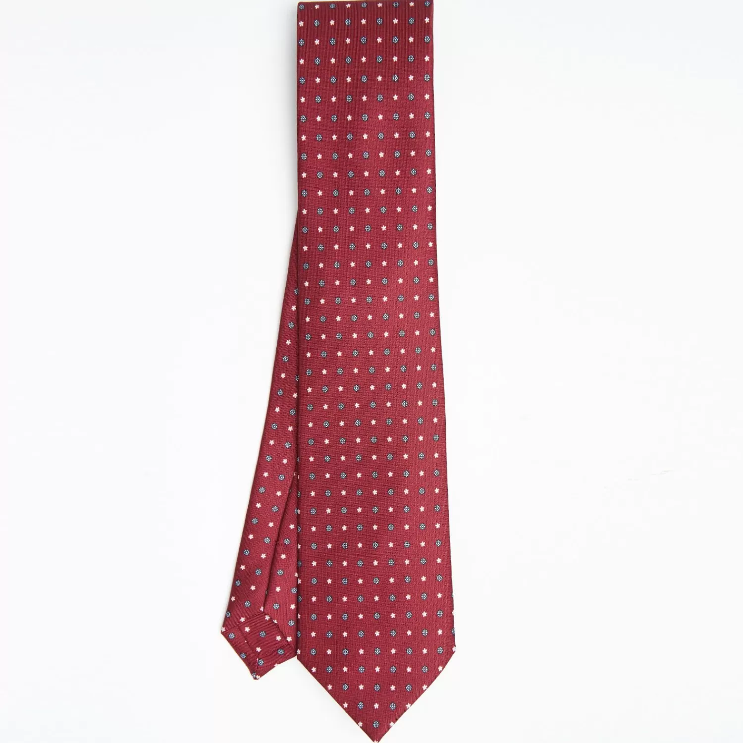 Burgundy Sartorial Classic Silk Tie Small Flower Pattern>E.Marinella Cheap