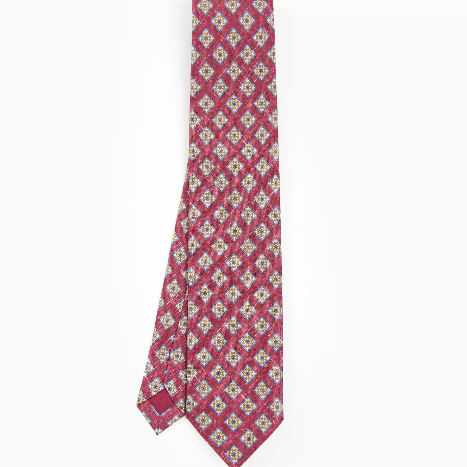 Burgundy Sartorial Cotton And Silk Tie - Large Flower Pattern>E.Marinella Cheap