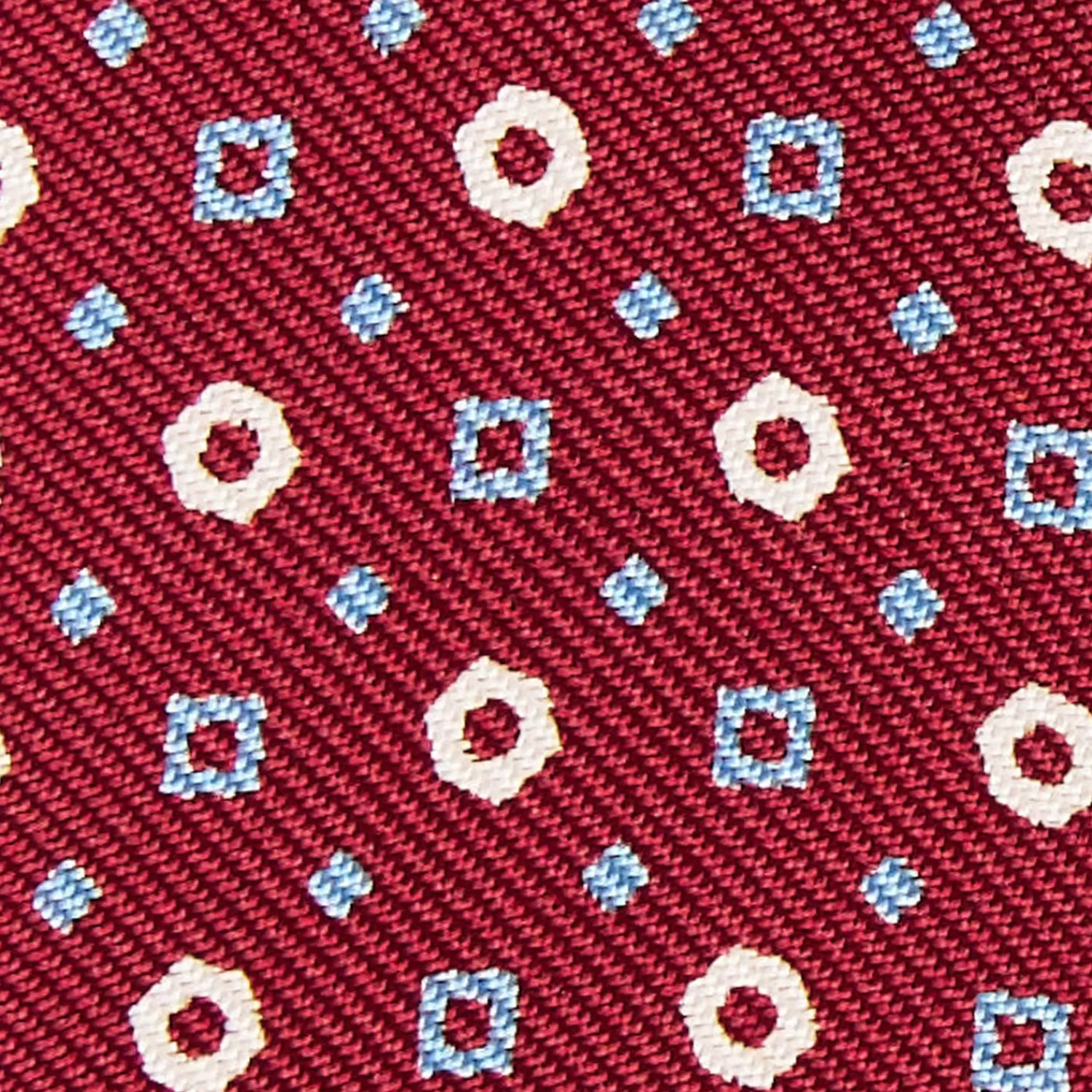 Burgundy Silk Bowtie To Self-Tie - Small Geometric Pattern>E.Marinella New