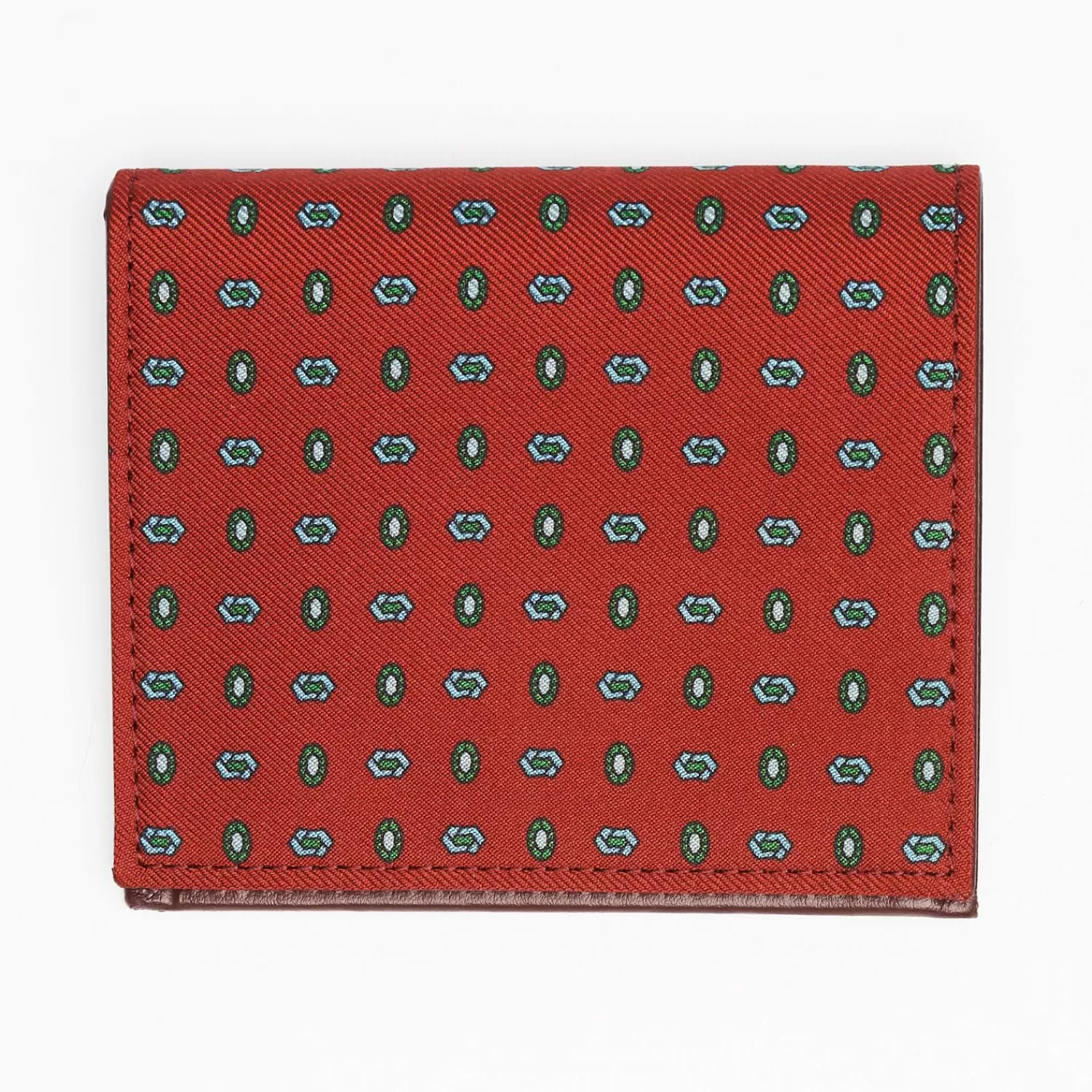 Burgundy Small Wallet In Silk And Leather>E.Marinella New