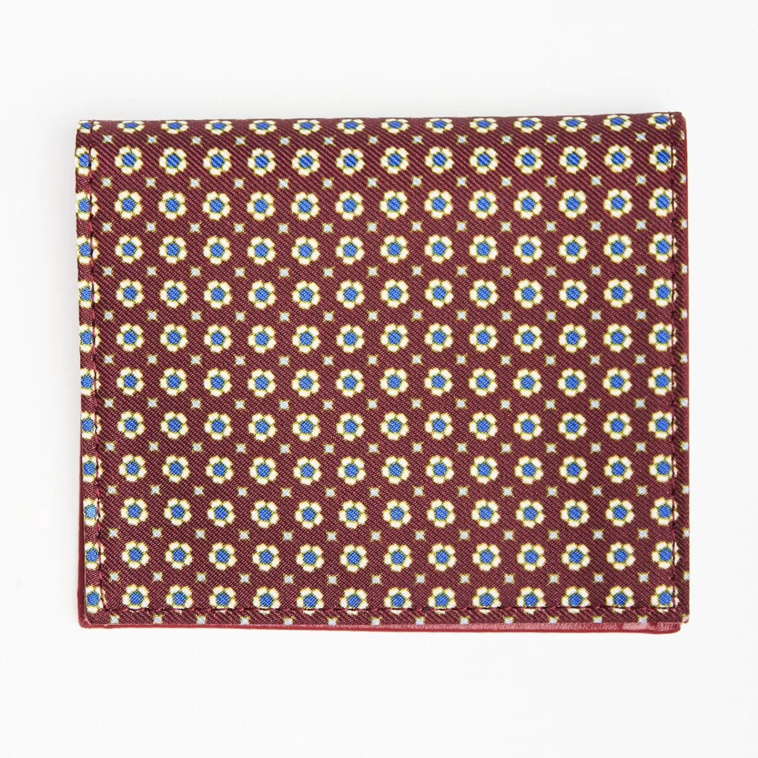 Burgundy Small Wallet In Silk And Leather>E.Marinella Flash Sale