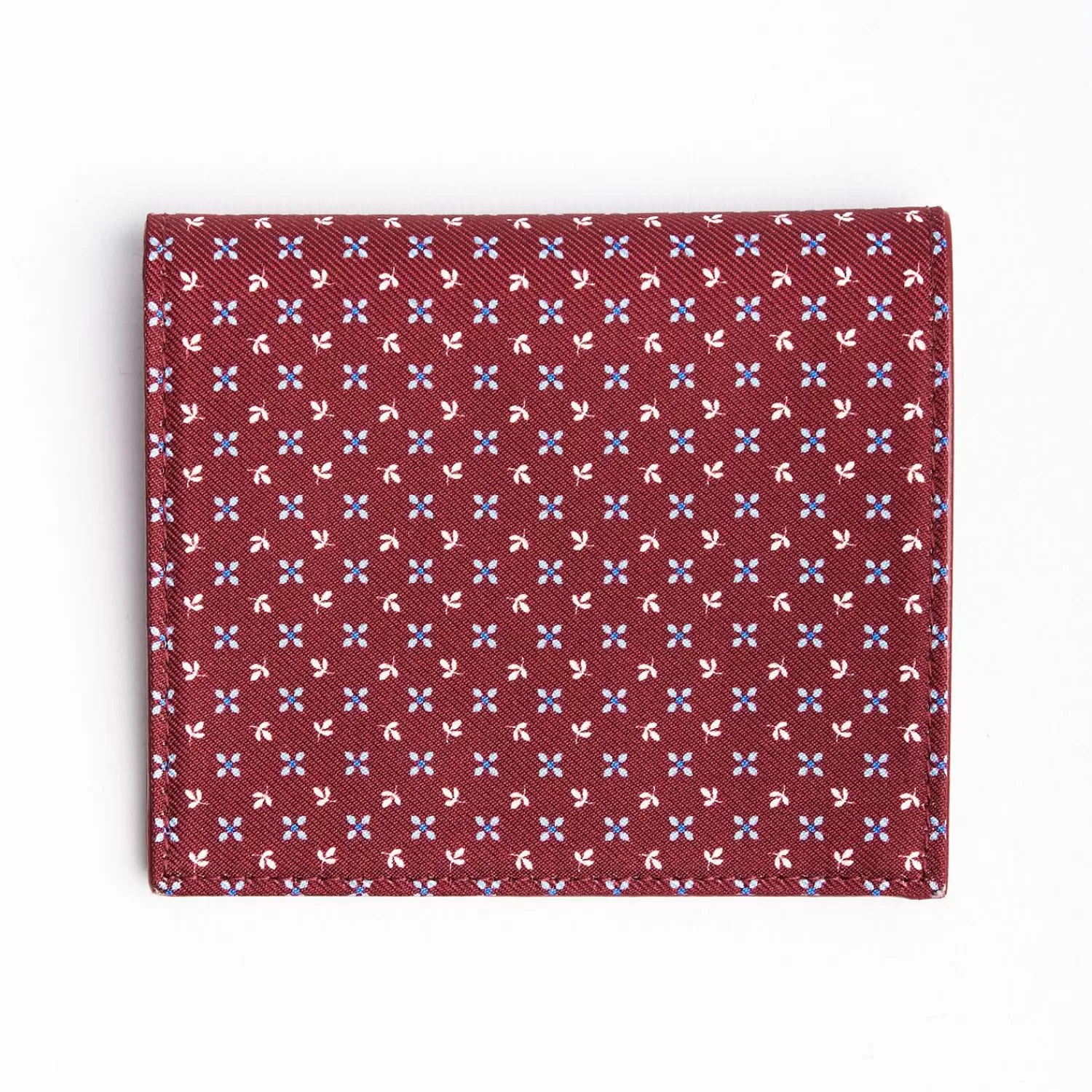 Burgundy Small Wallet In Silk And Leather>E.Marinella Hot