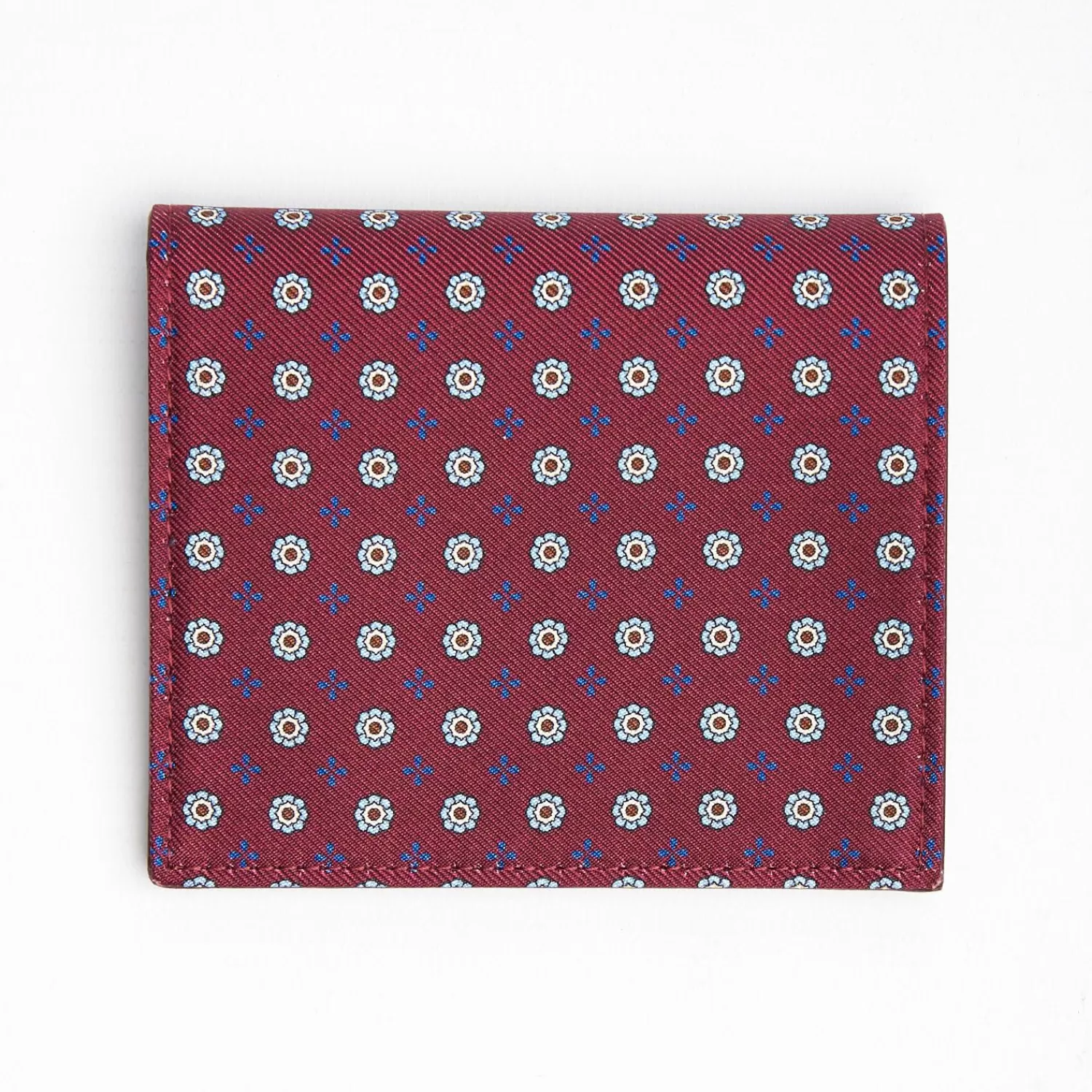 Burgundy Small Wallet In Silk And Leather>E.Marinella Cheap