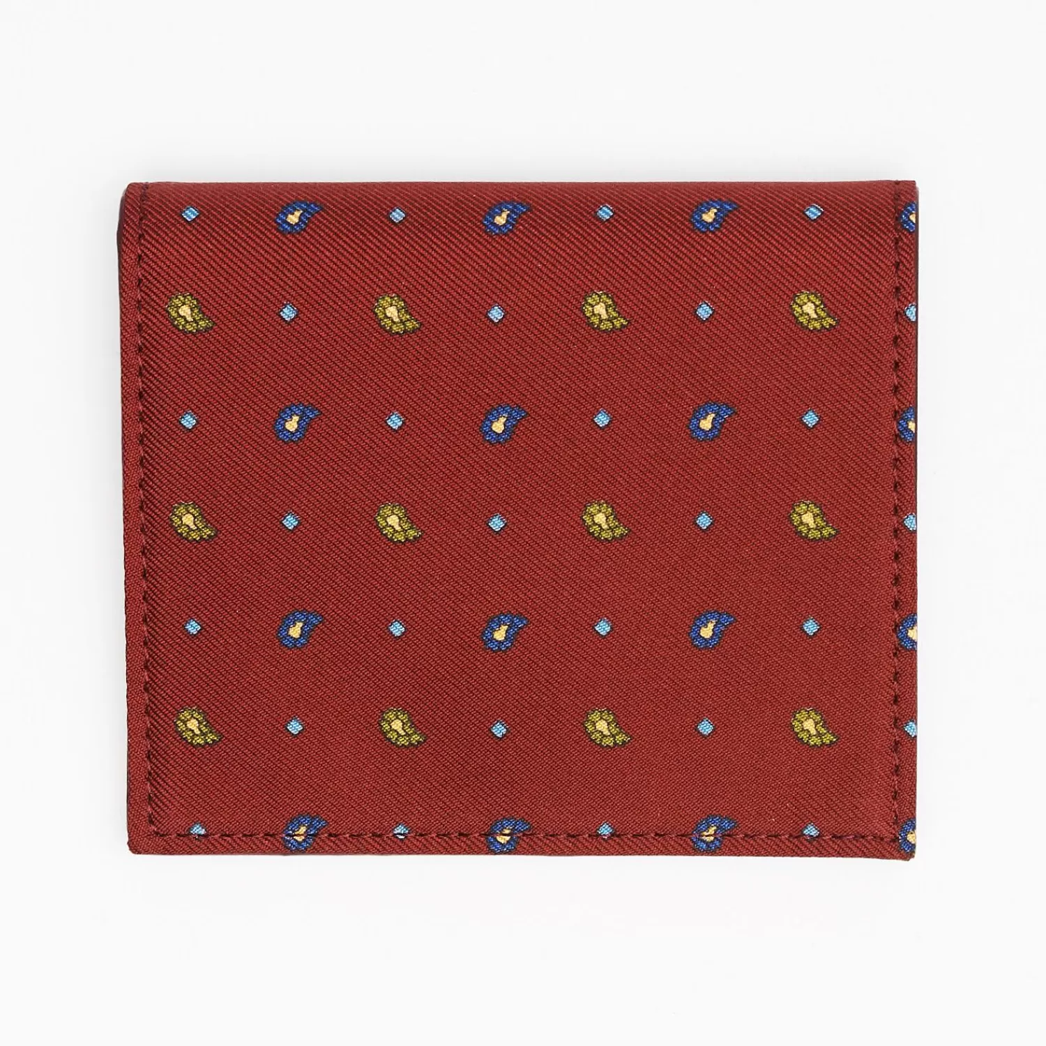 Burgundy Small Wallet In Silk And Leather>E.Marinella Cheap