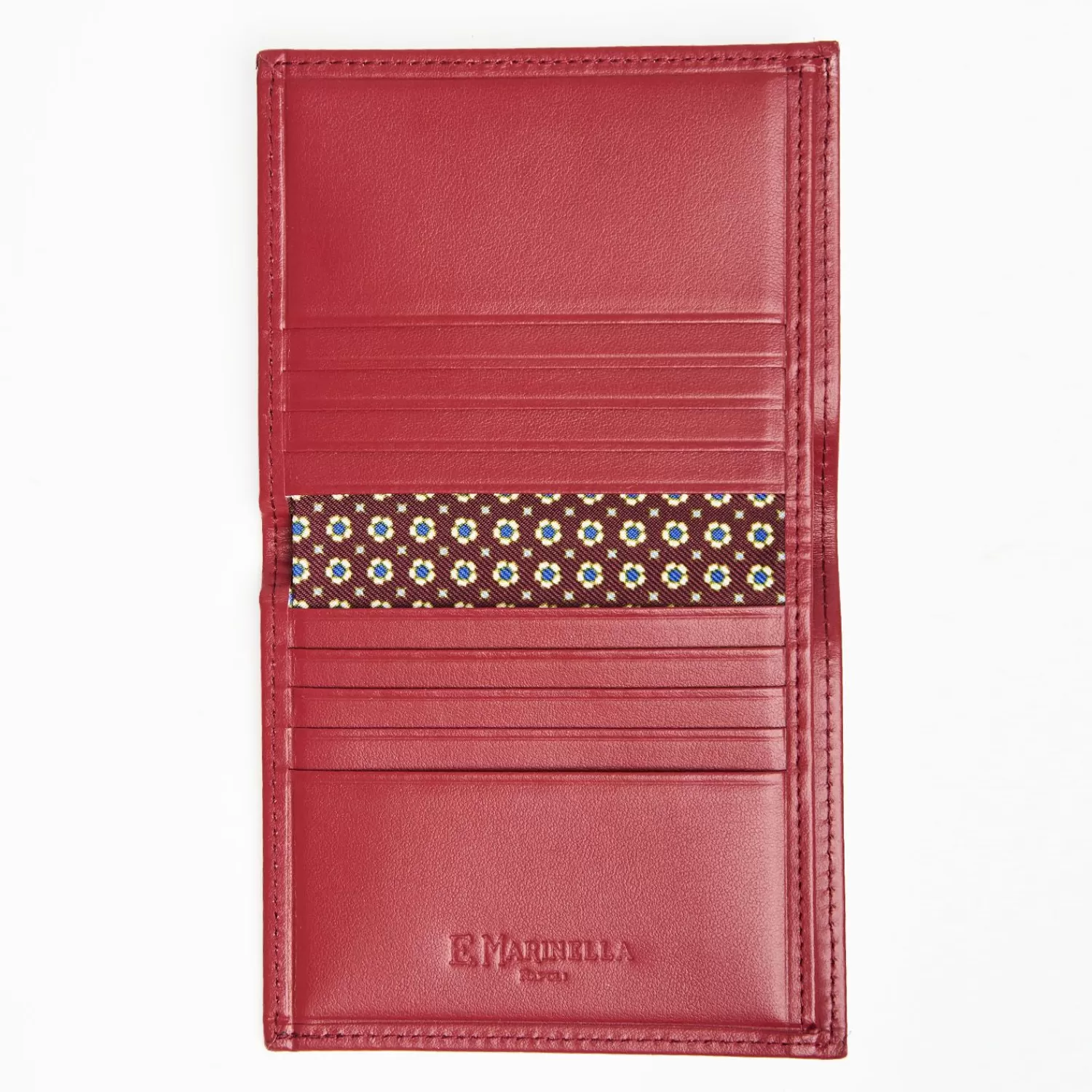 Burgundy Small Wallet In Silk And Leather>E.Marinella Flash Sale