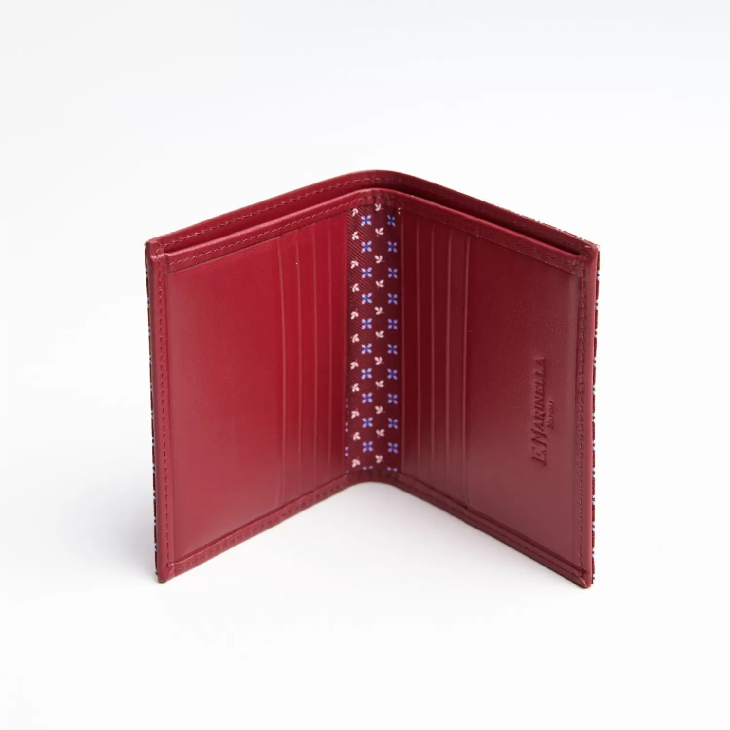 Burgundy Small Wallet In Silk And Leather>E.Marinella Hot