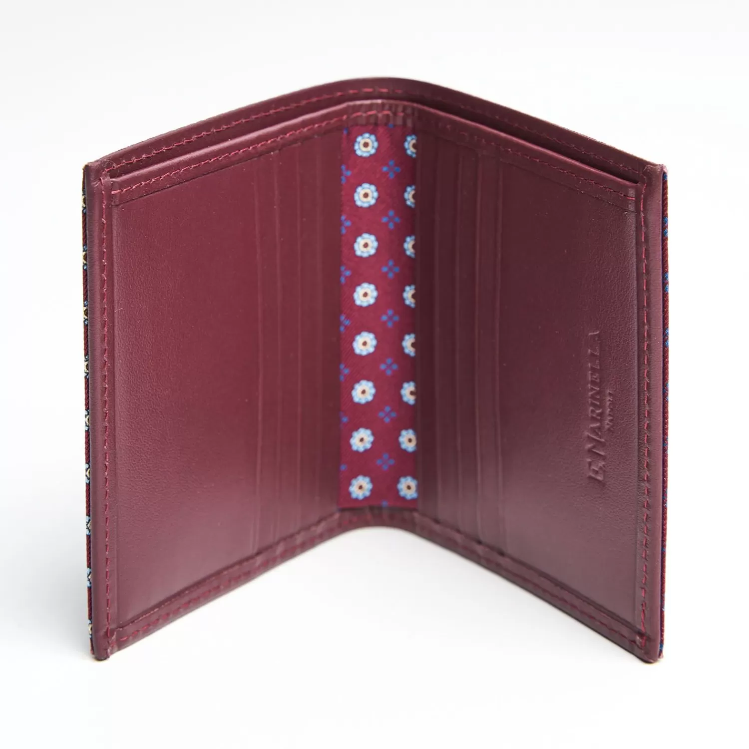 Burgundy Small Wallet In Silk And Leather>E.Marinella Cheap