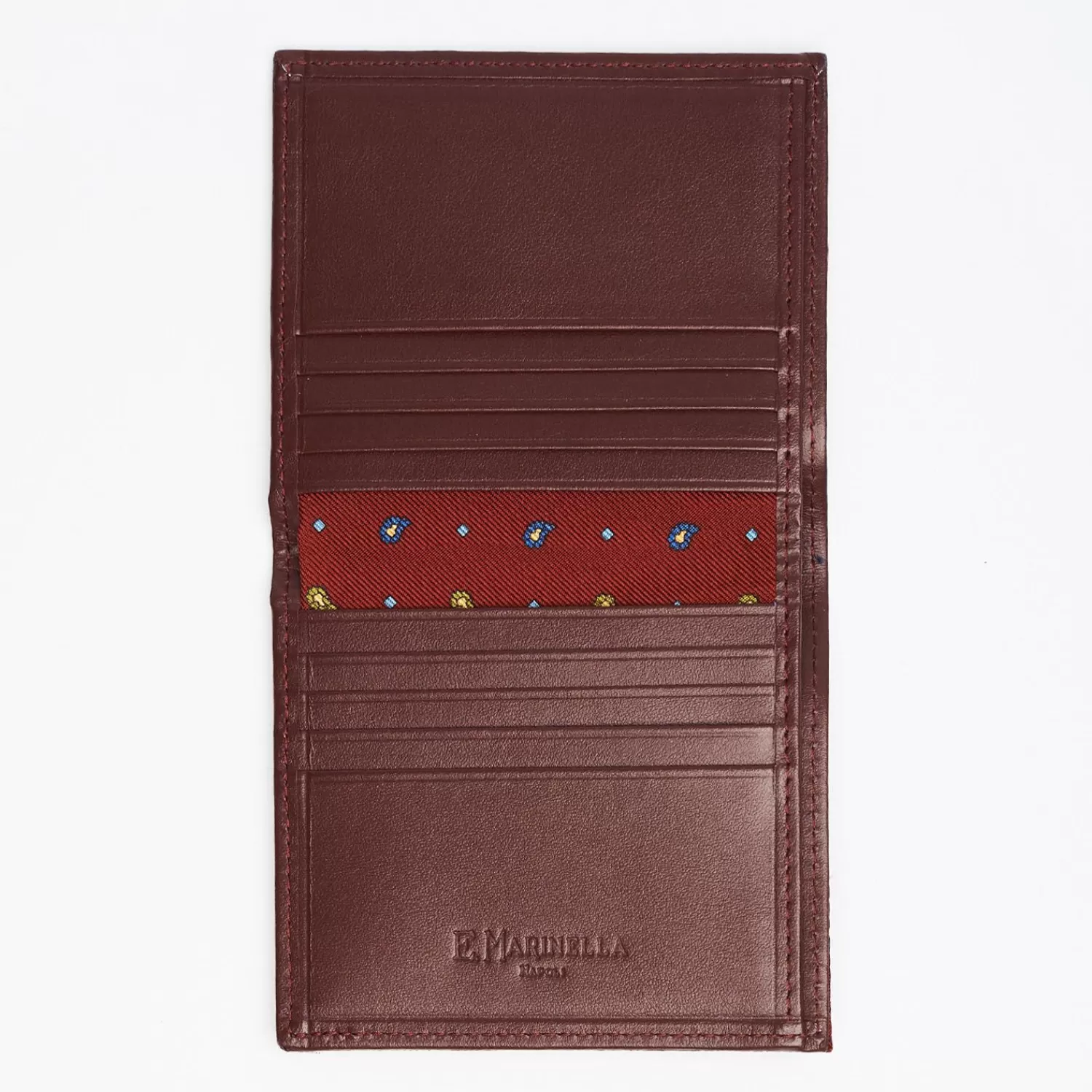 Burgundy Small Wallet In Silk And Leather>E.Marinella Cheap
