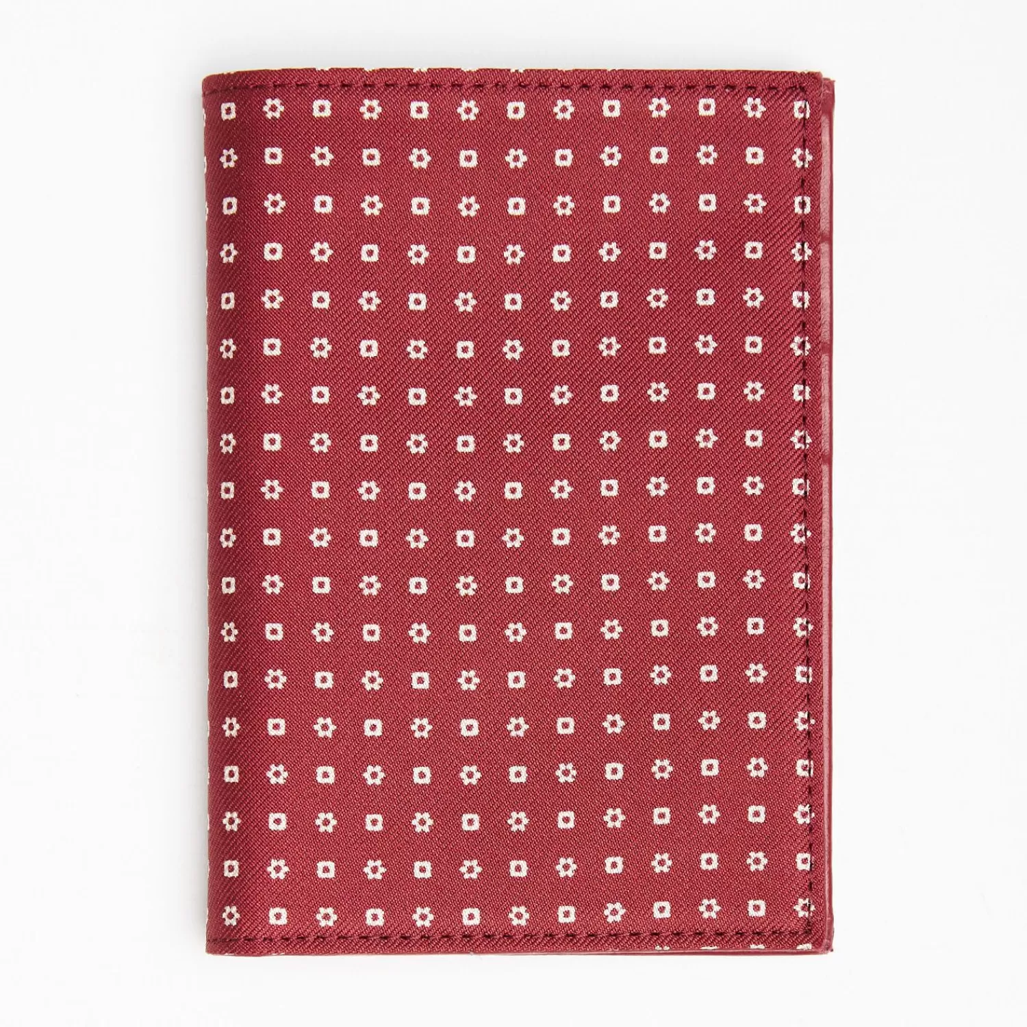 Burgundy Vertical Wallet In Silk And Leather>E.Marinella Best